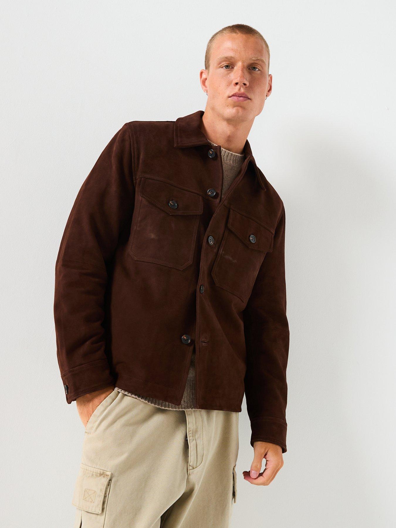 Image 5 of 6 of Selected Thom Suede Over Shirt - Brown