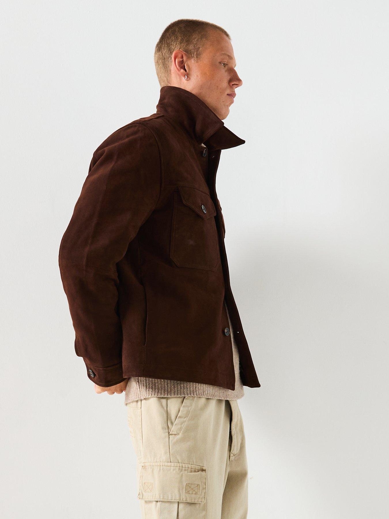 Image 6 of 6 of Selected Thom Suede Over Shirt - Brown