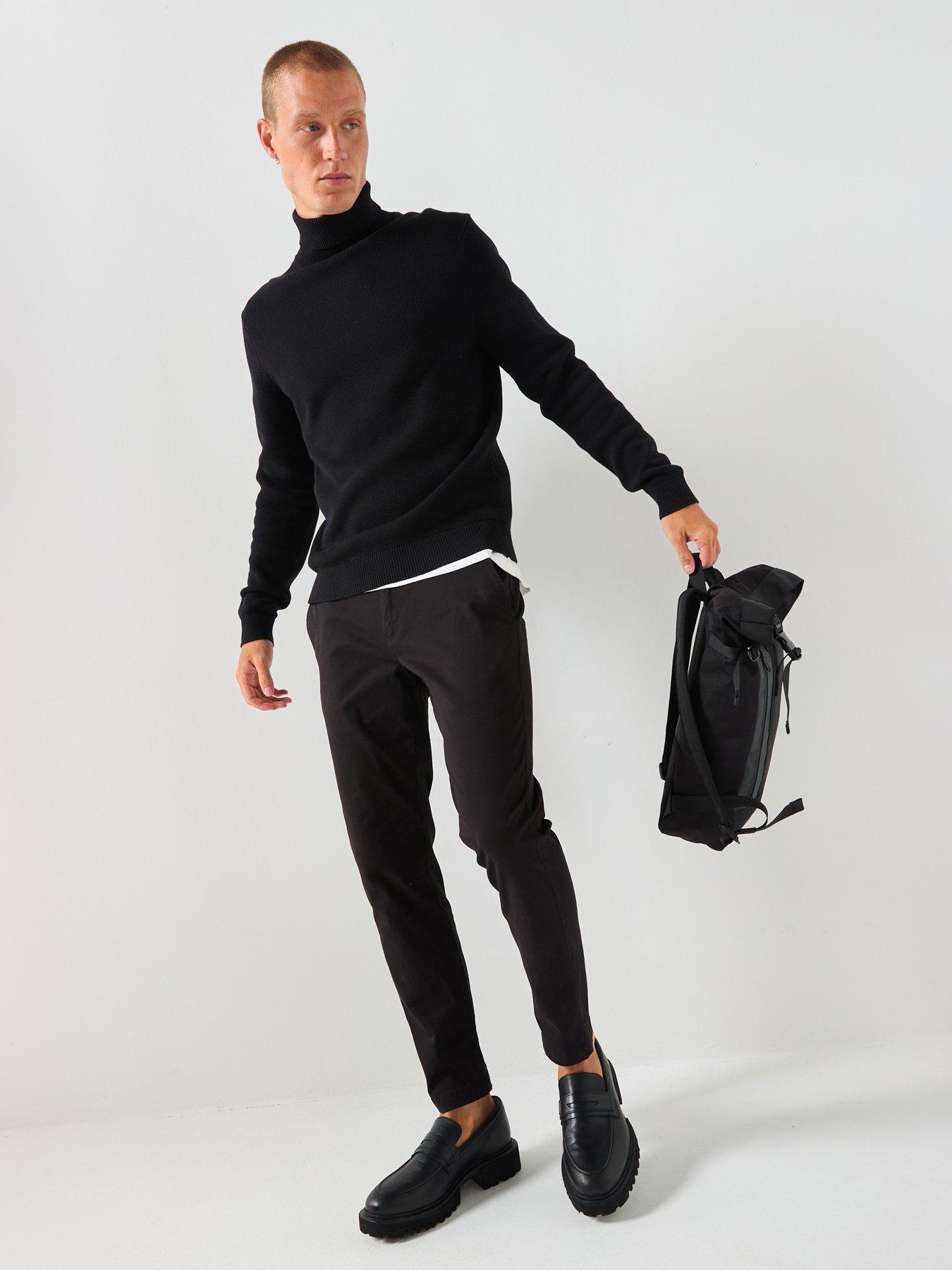 Selected Homme Dane Long Sleeve Roll Neck Knitted Jumper - Black