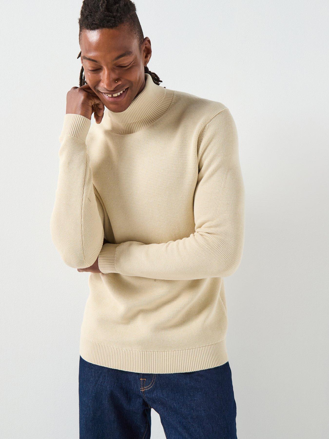 Selected Homme Dane Long Sleeve Roll Neck Knitted Jumper - Beige
