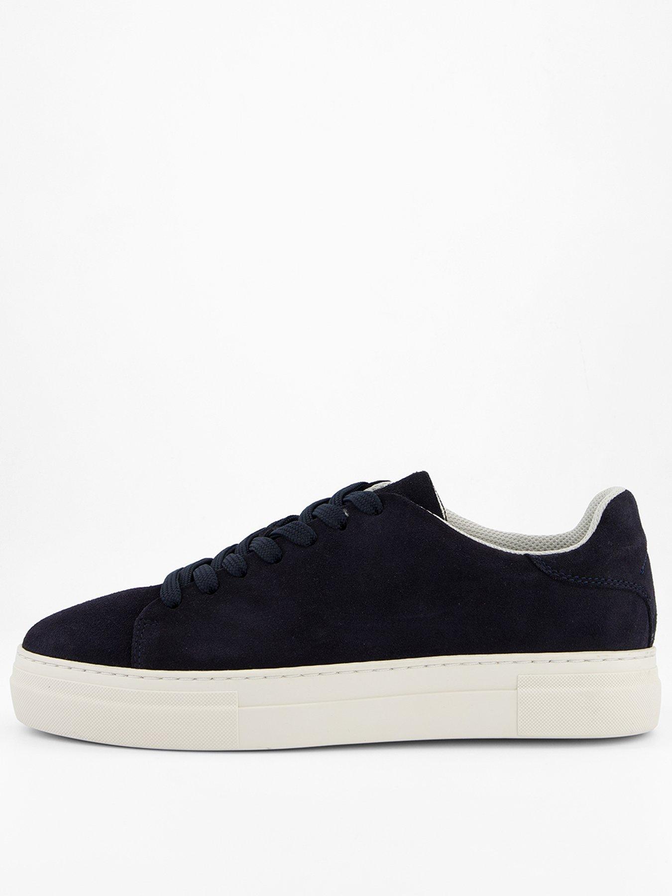 undefined David Chunky Suede Cupsole Trainer - Navy