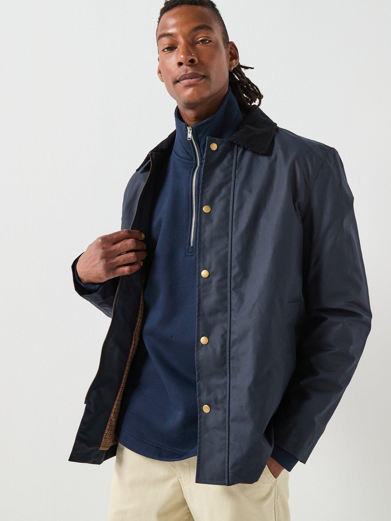 Image 1 of 6 of Selected Walter Waxed Cotton Jacket - Navy