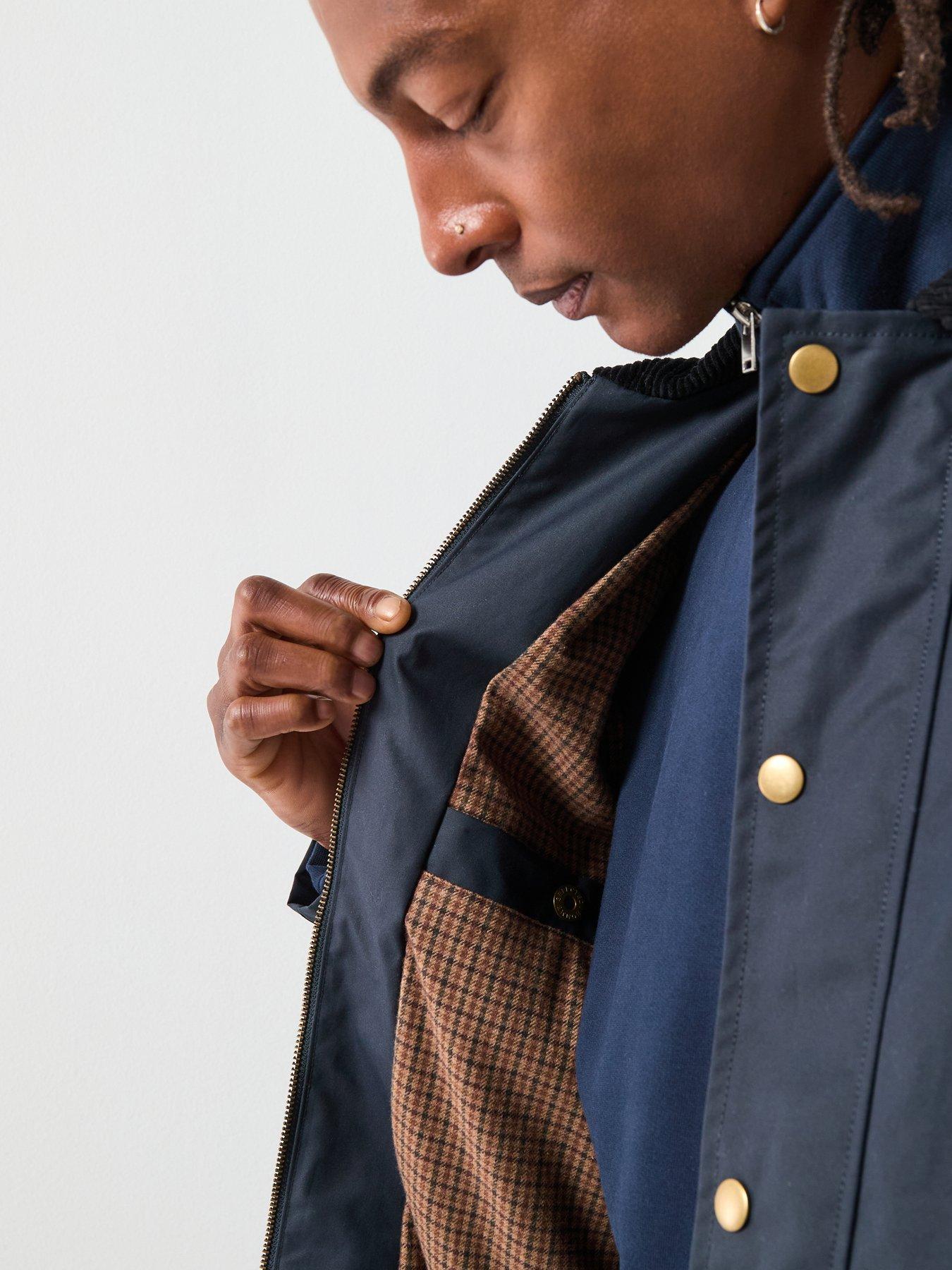 Image 4 of 6 of Selected Walter Waxed Cotton Jacket - Navy