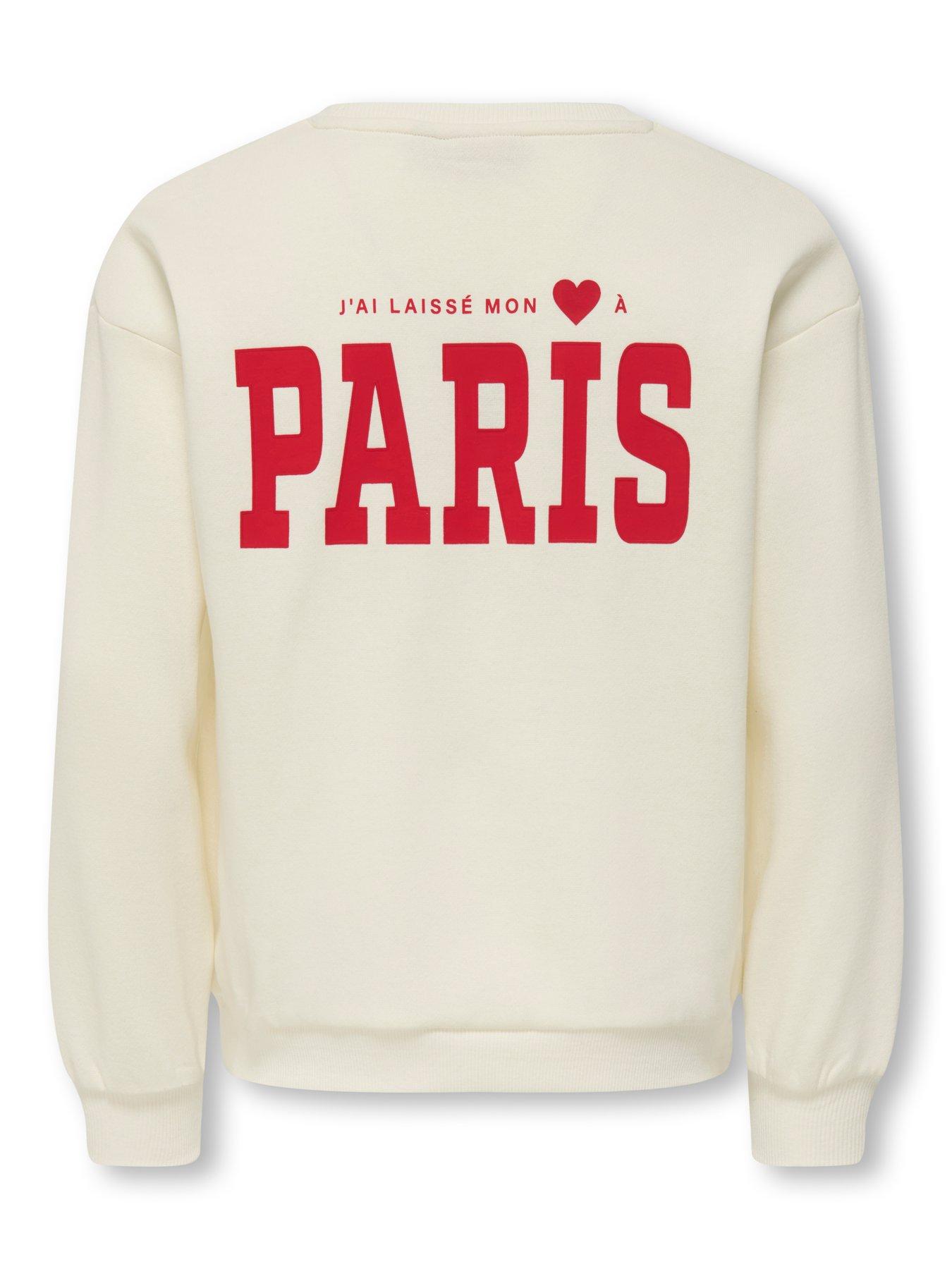 Only Kids Girls Paris Back Print Sweatshirt - Cream