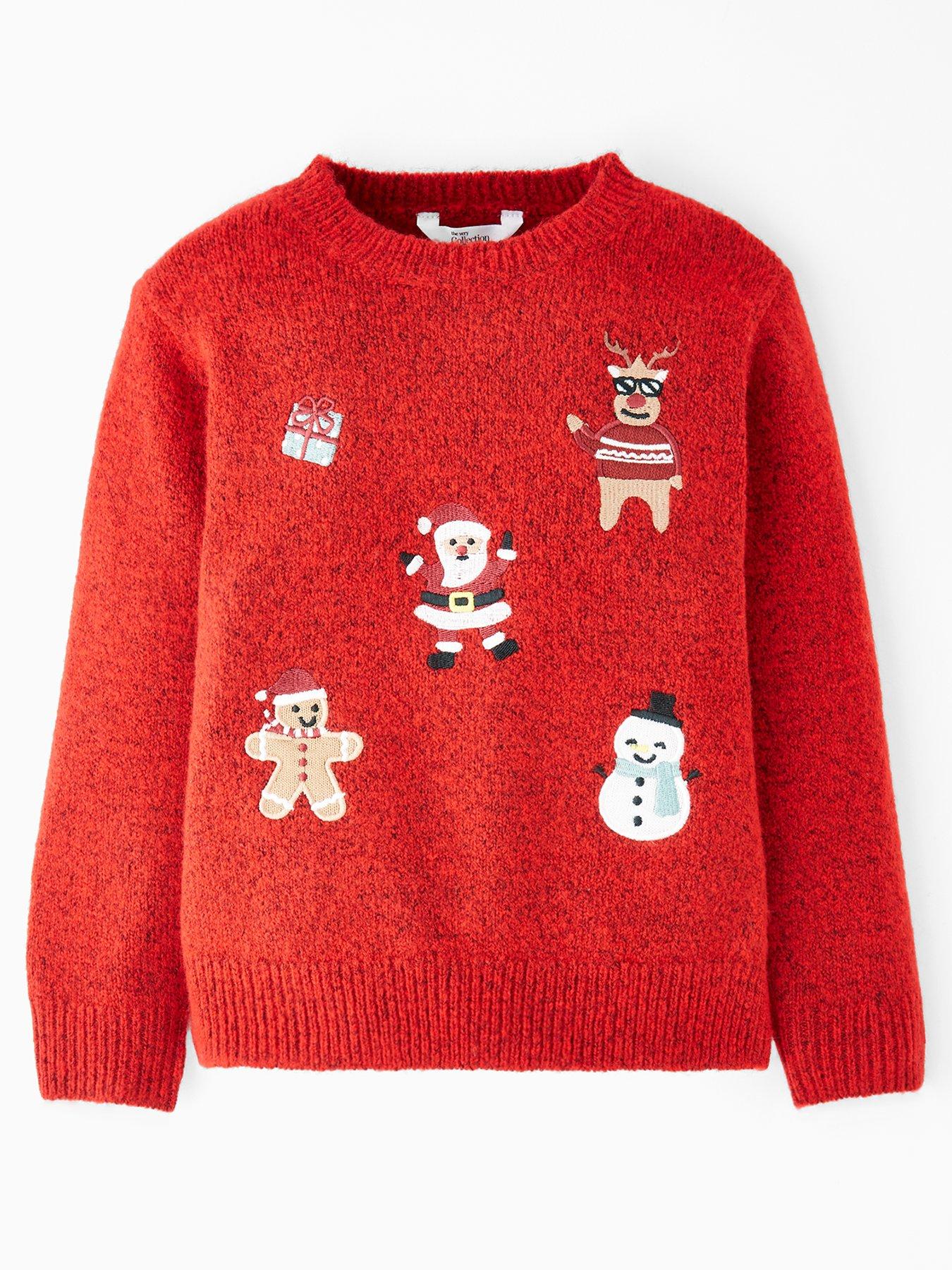 Image 1 of 5 of The Very Collection Boys Christmas Character Knitted Jumper - Red