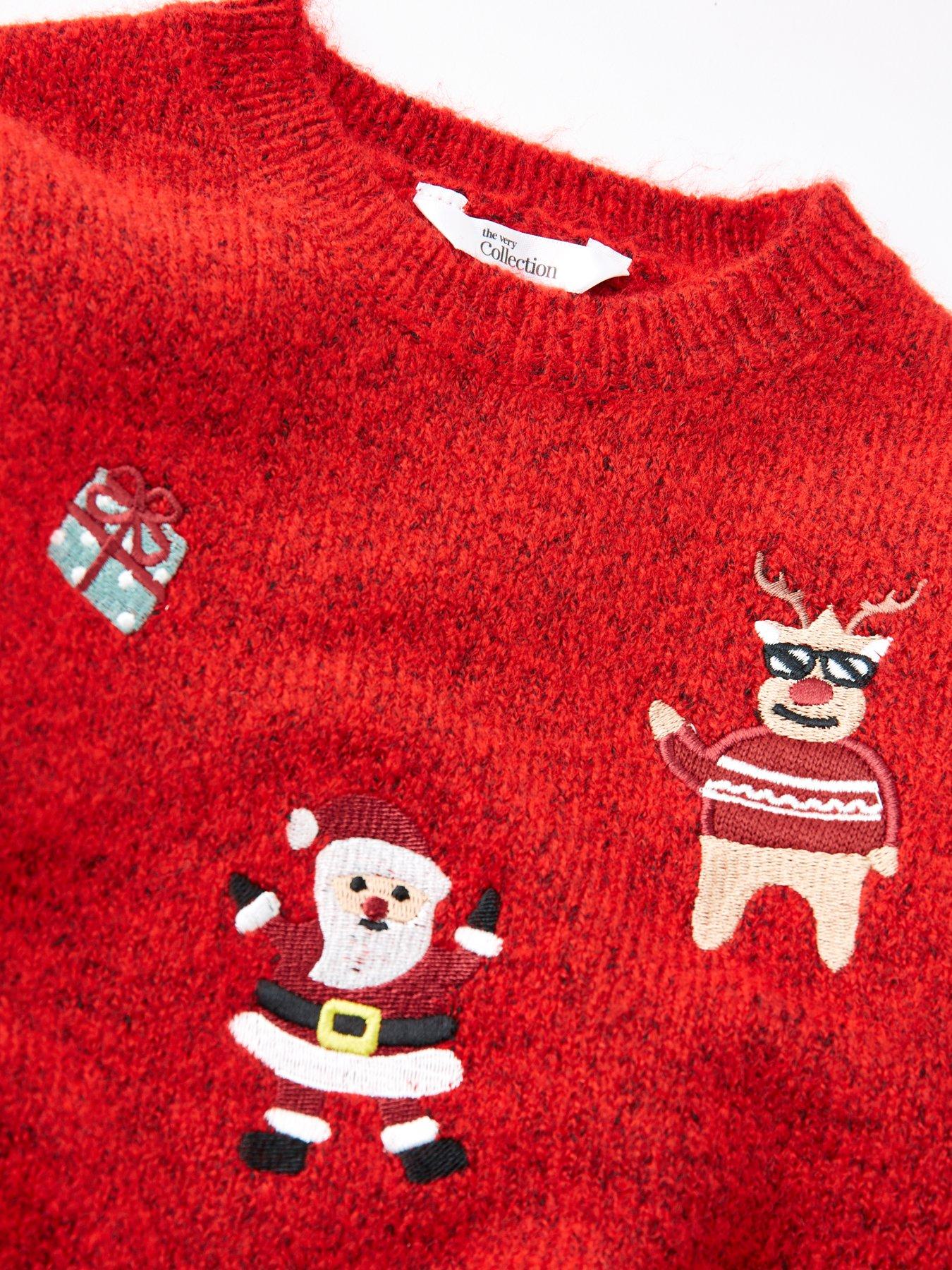 Image 3 of 5 of The Very Collection Boys Christmas Character Knitted Jumper - Red