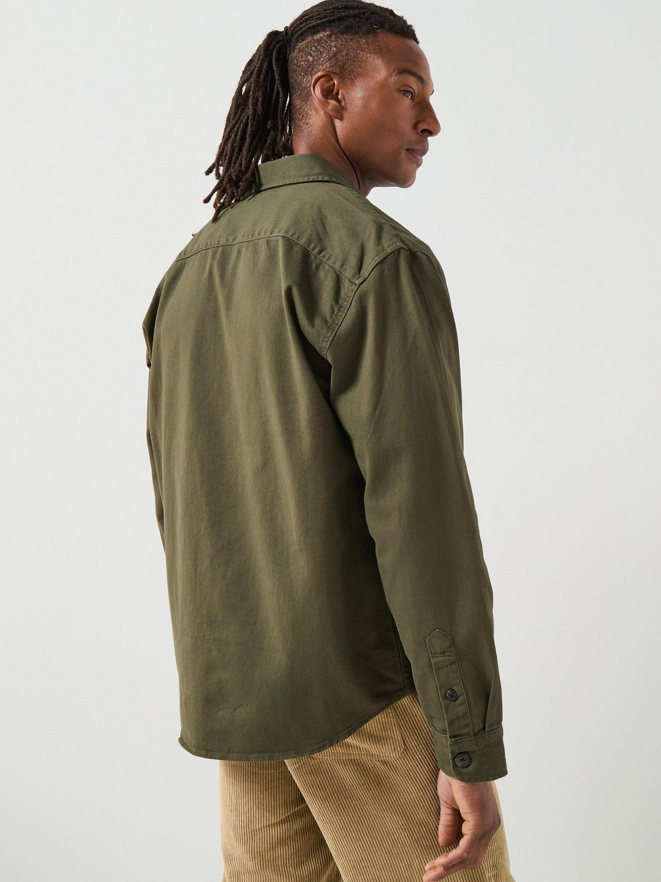 Image 2 of 6 of Selected Travis Twill Over Shirt - Dark Green