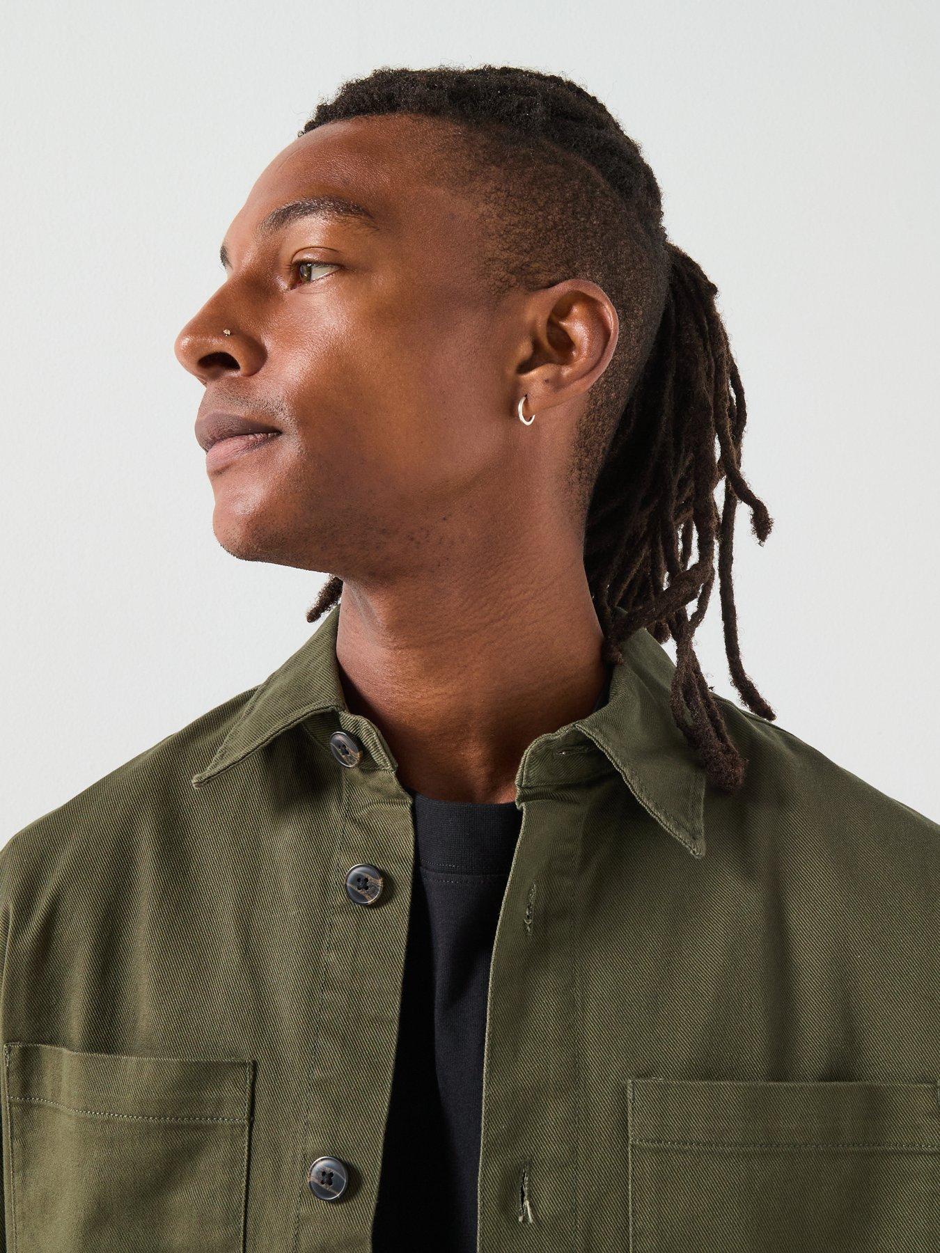 Image 4 of 6 of Selected Travis Twill Over Shirt - Dark Green