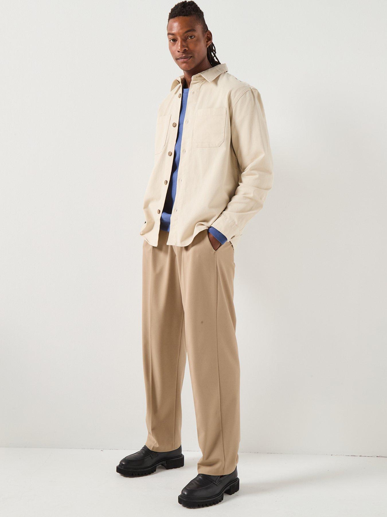 Image 3 of 6 of Selected Travis Twill Plain Over Shirt - Beige