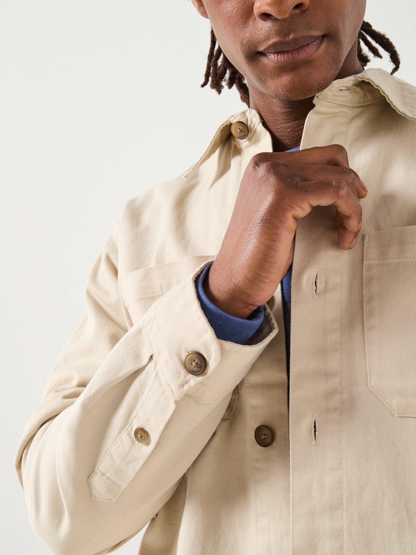 Image 4 of 6 of Selected Travis Twill Plain Over Shirt - Beige