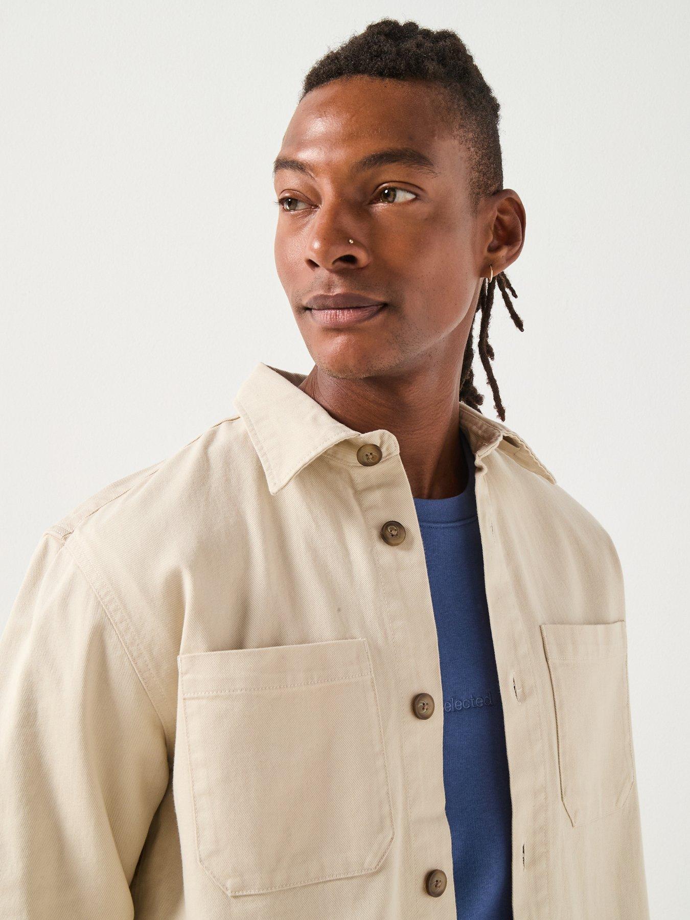 Image 5 of 6 of Selected Travis Twill Plain Over Shirt - Beige