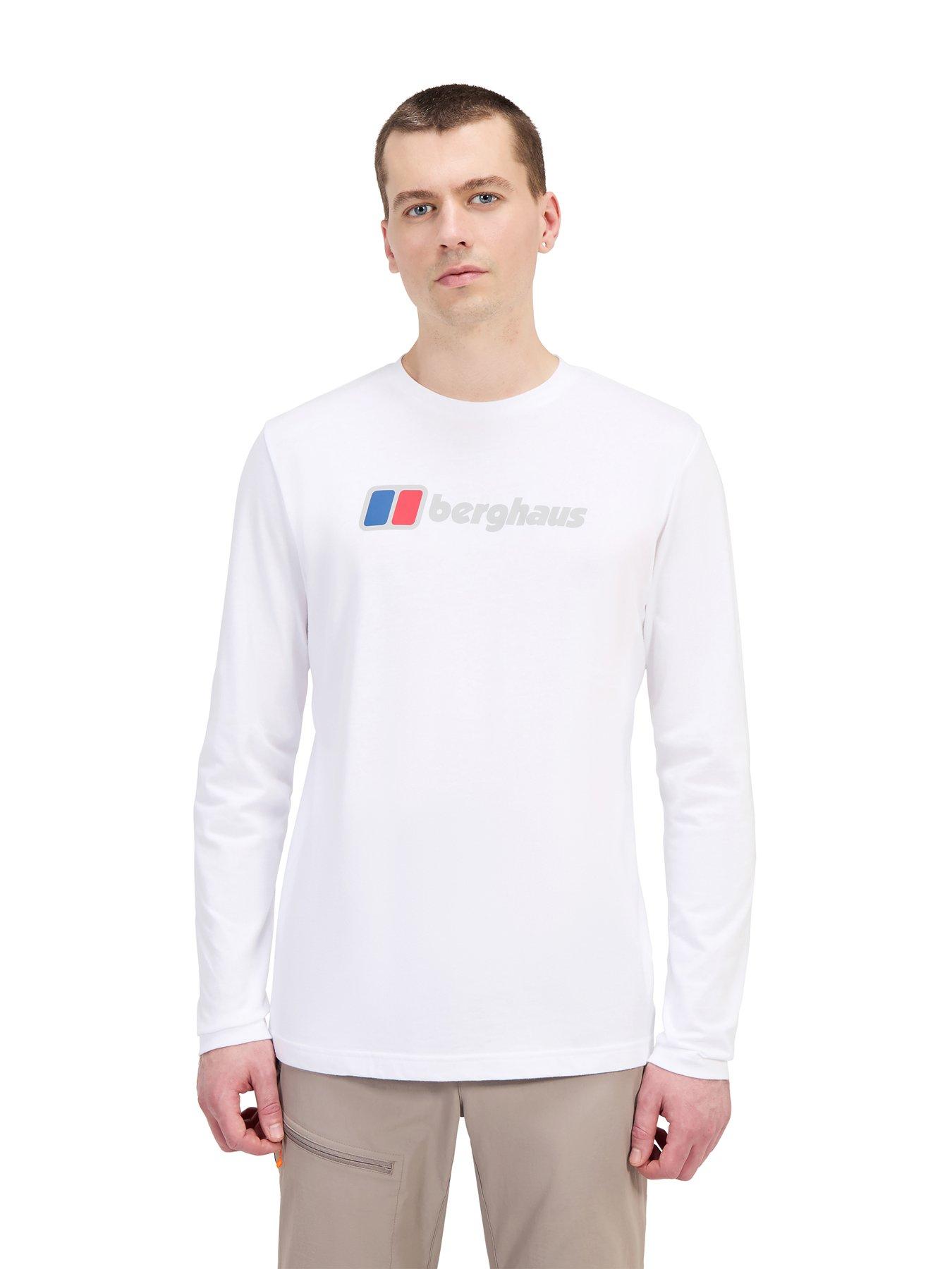 undefined Mens Berghaus Big Logo Long Sleeve Tee - White
