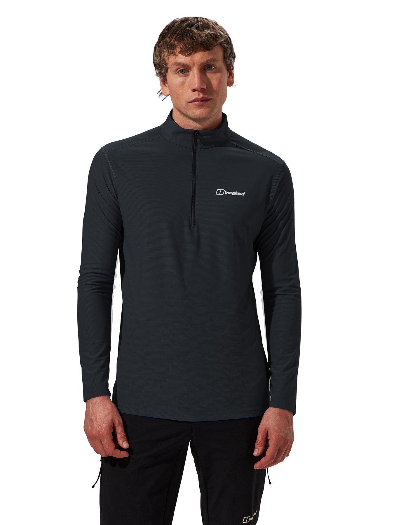 Image 1 of 6 of Berghaus Mens 24/7 Tech Tee Long Sleeve Half Zip - Black