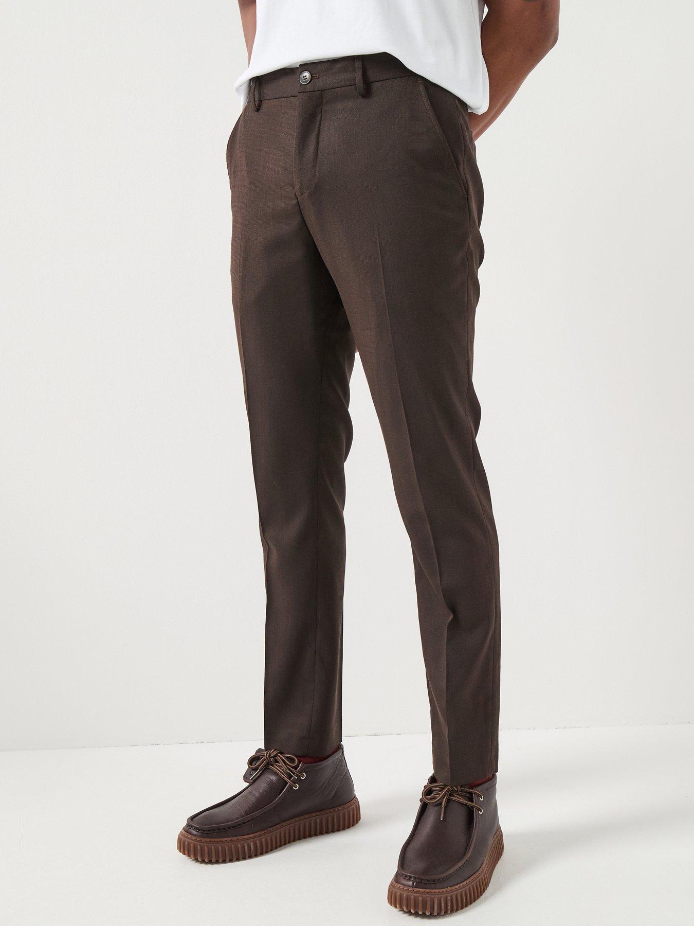 Image 1 of 6 of Selected Neil Slim Fit Suit Trousers - Brown