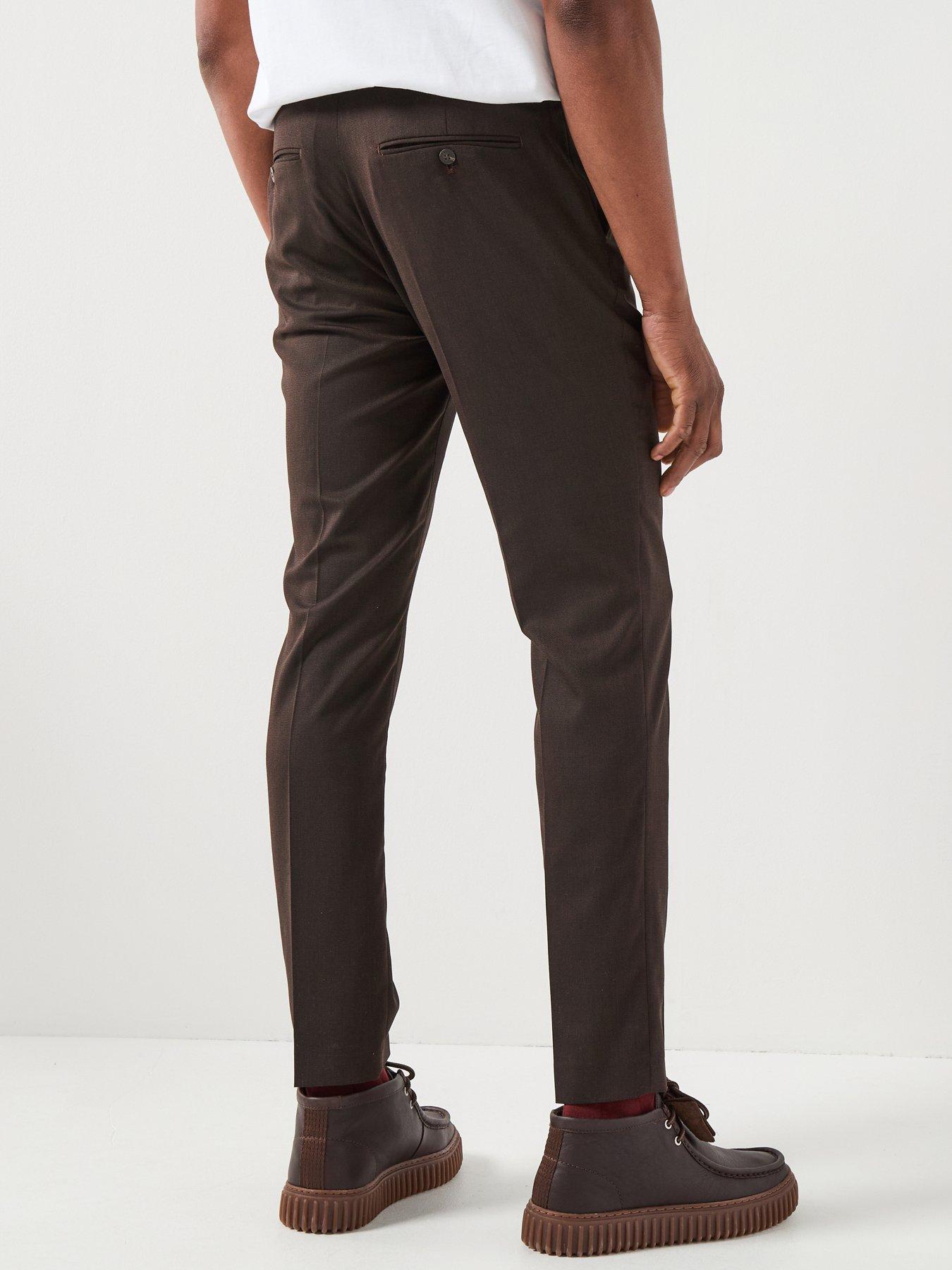 Image 2 of 6 of Selected Neil Slim Fit Suit Trousers - Brown