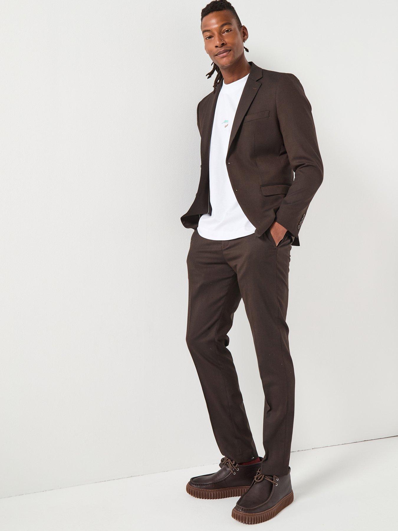 Image 3 of 6 of Selected Neil Slim Fit Suit Trousers - Brown