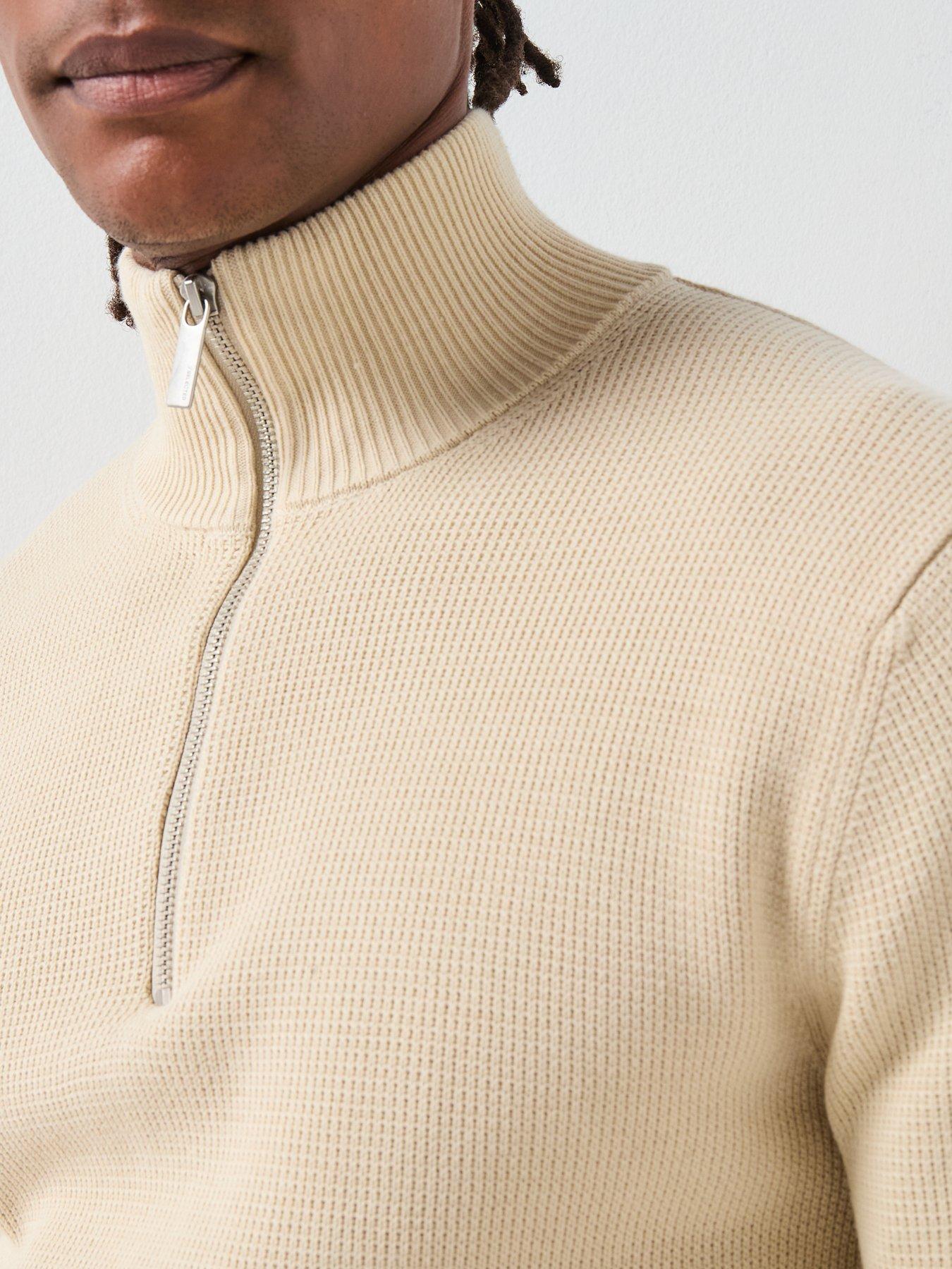 Image 4 of 6 of Selected Dane Half Zip Knitted Jumper