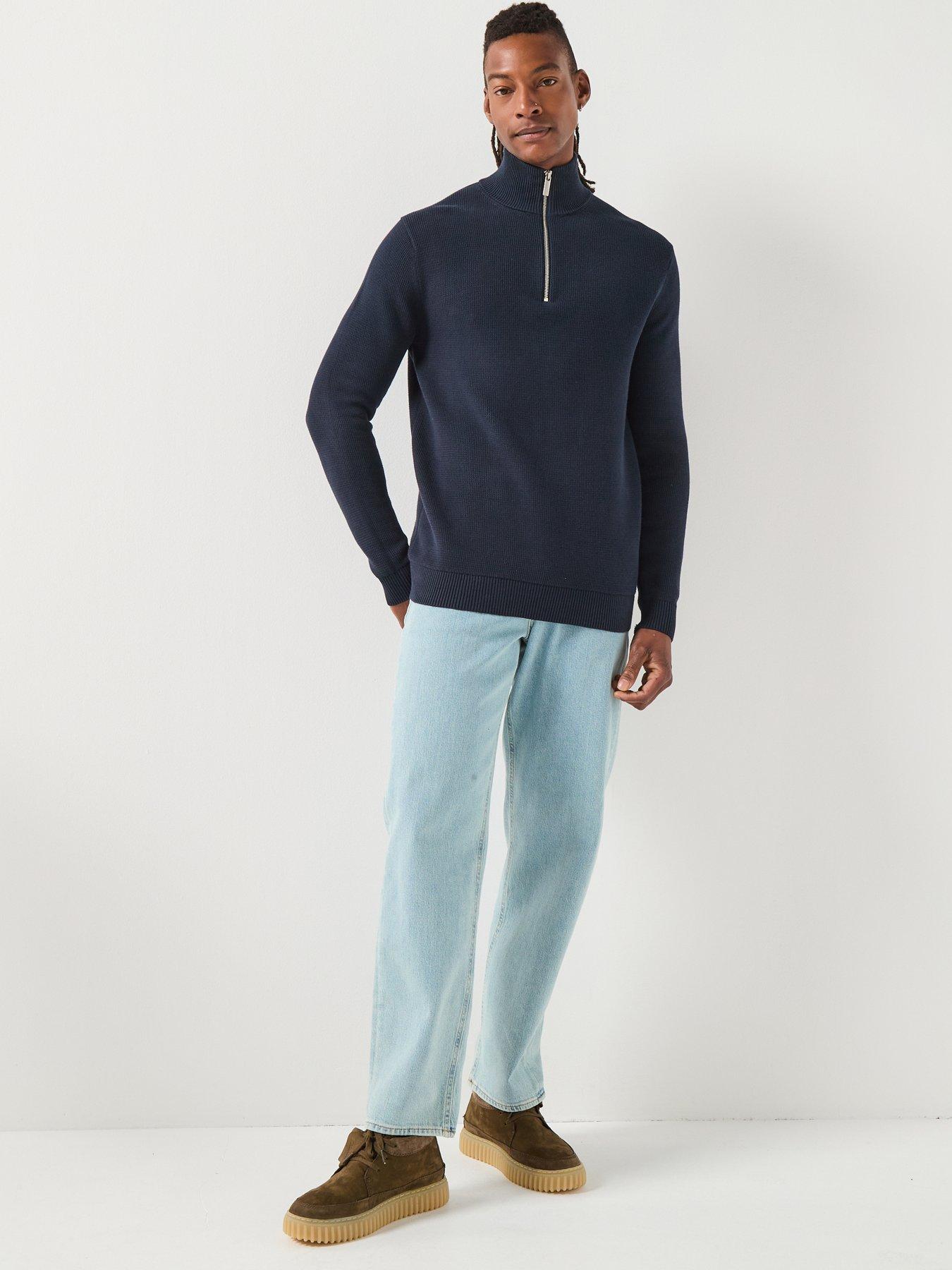 Image 3 of 6 of Selected Dane Half Zip Knitted Jumper - Navy