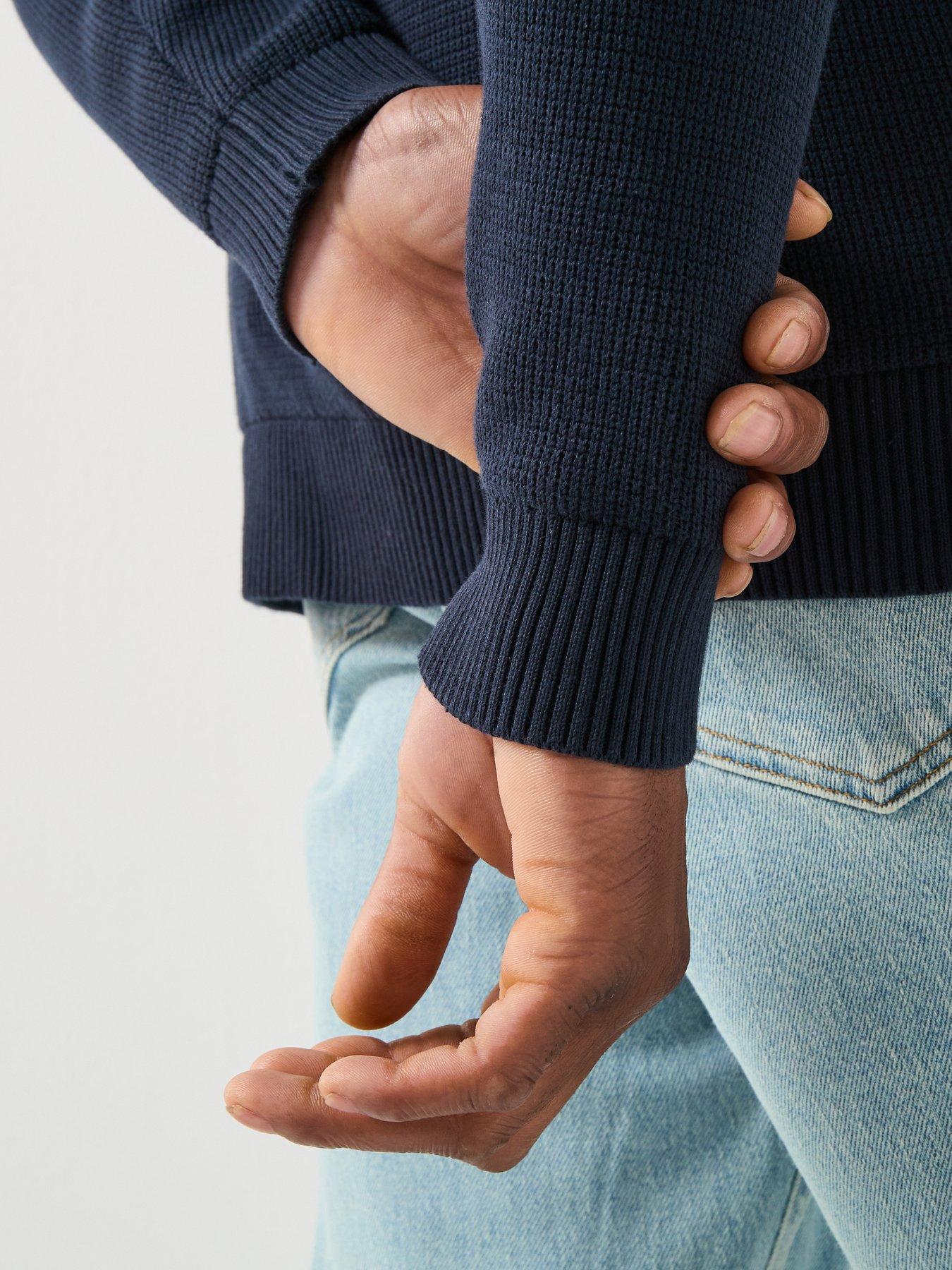 Image 6 of 6 of Selected Dane Half Zip Knitted Jumper - Navy