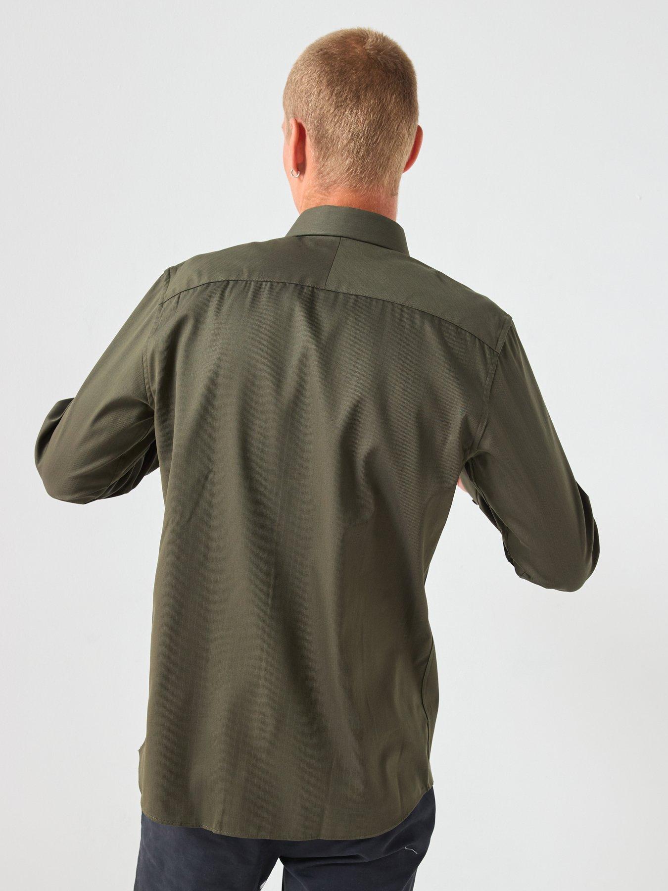 Image 2 of 4 of Selected Long Sleeve Slim Performance Shirt - Dark Green