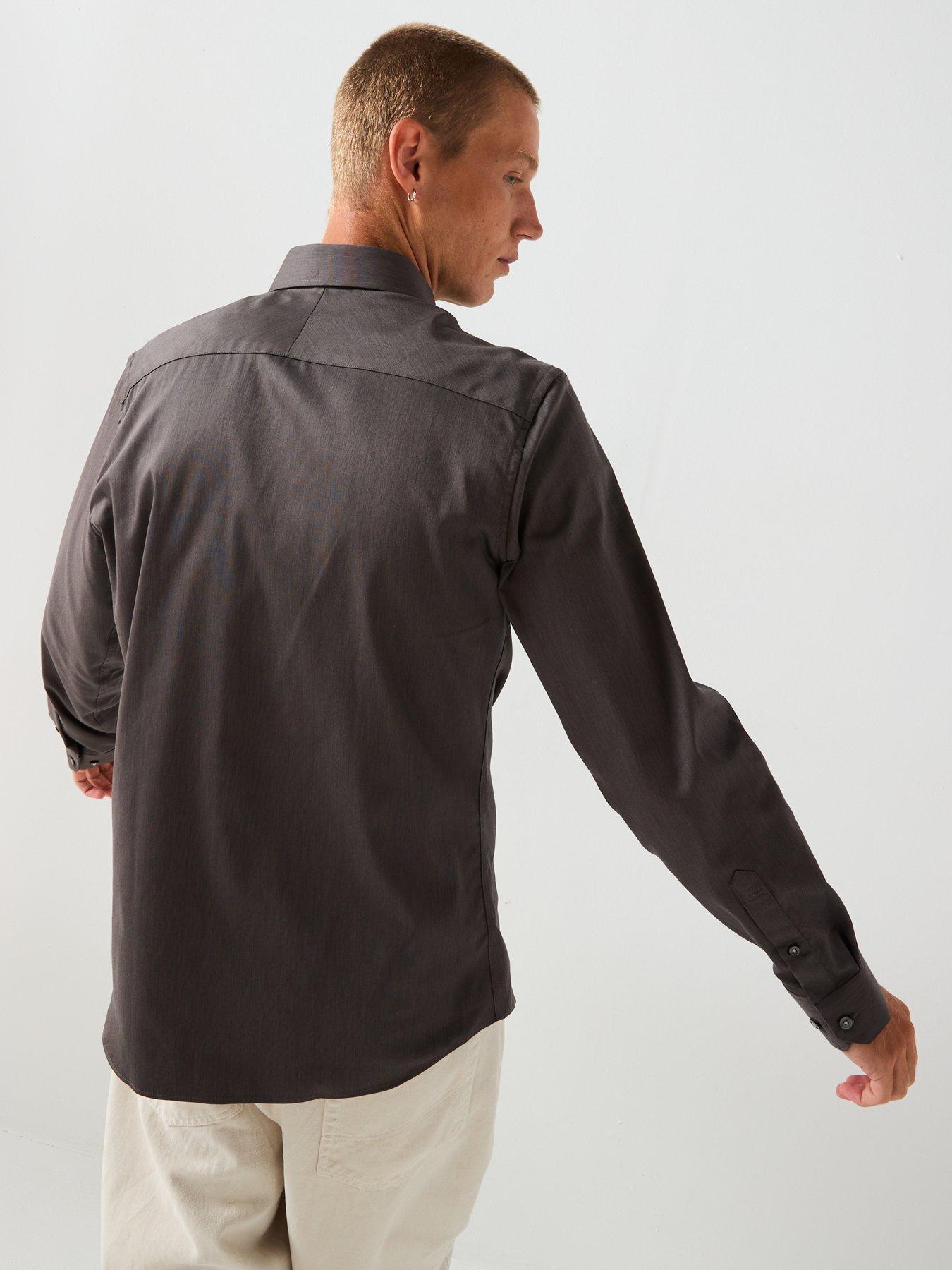 Image 2 of 5 of Selected Long Sleeve Slim Performance Shirt - Brown