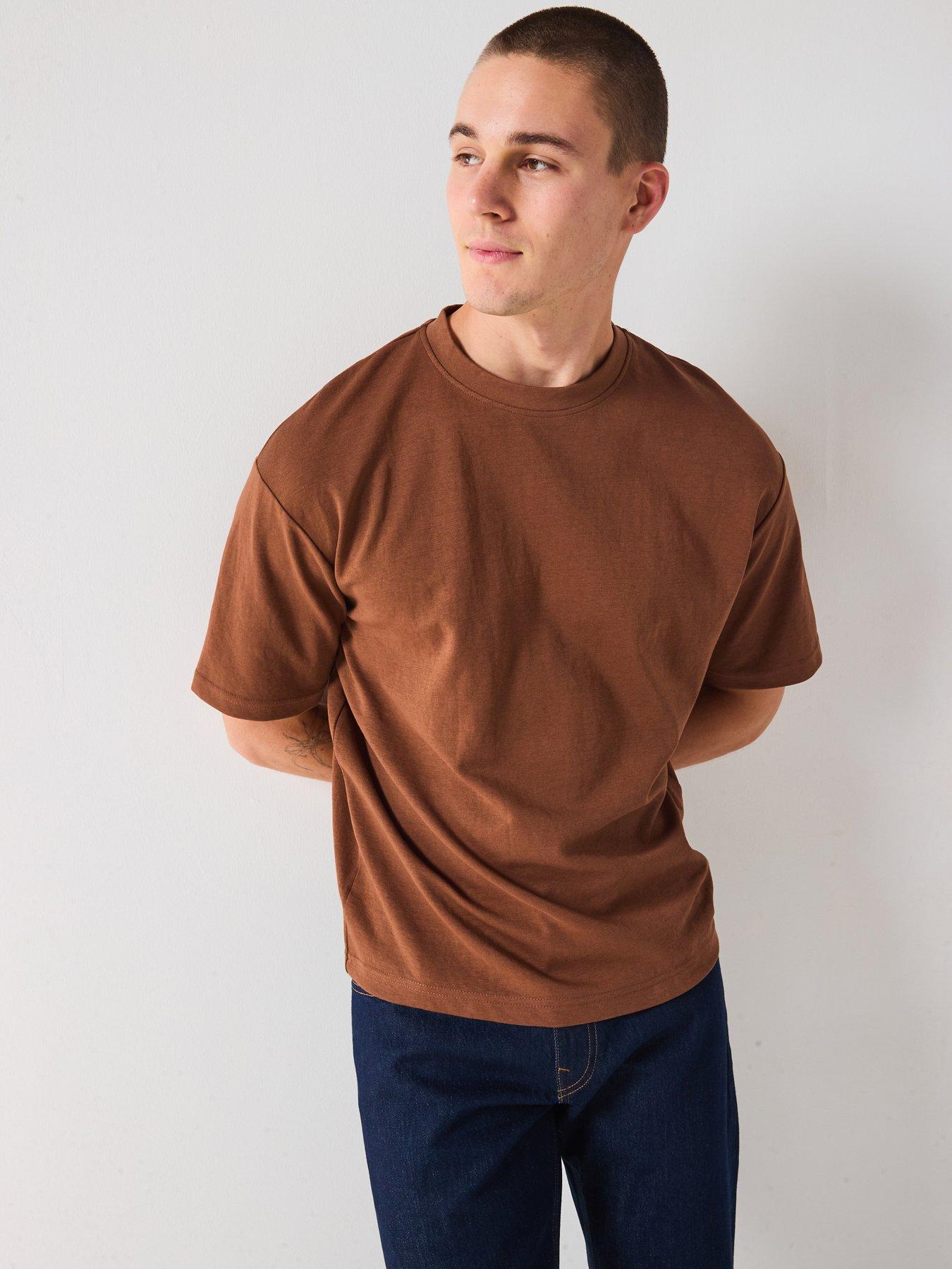 undefined Loose Fit Oscar Short Sleeve T-Shirt - Brown