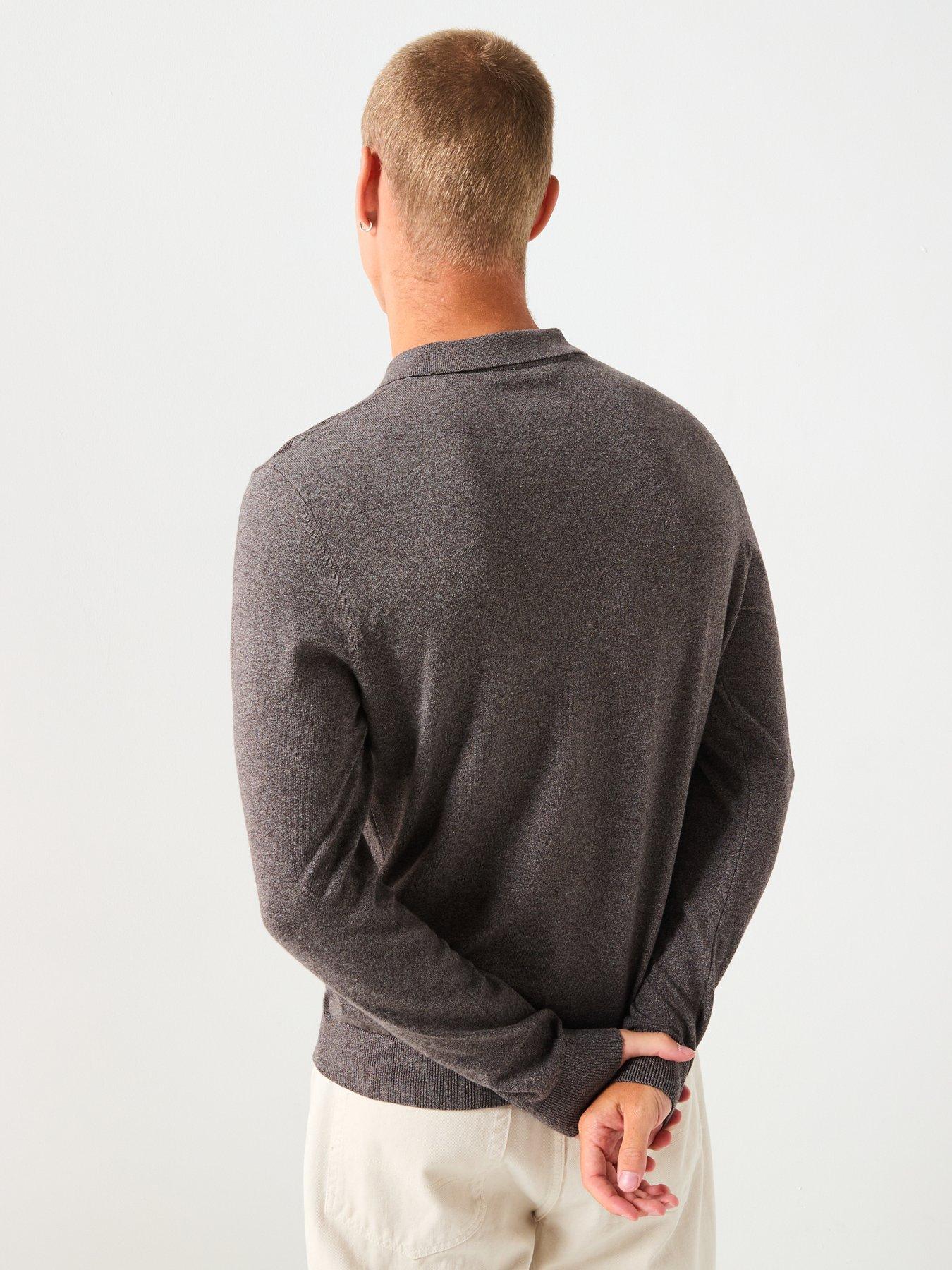 Image 2 of 5 of Selected Selected Berg Long Sleeve Half Zip Knitted Polo Shirt