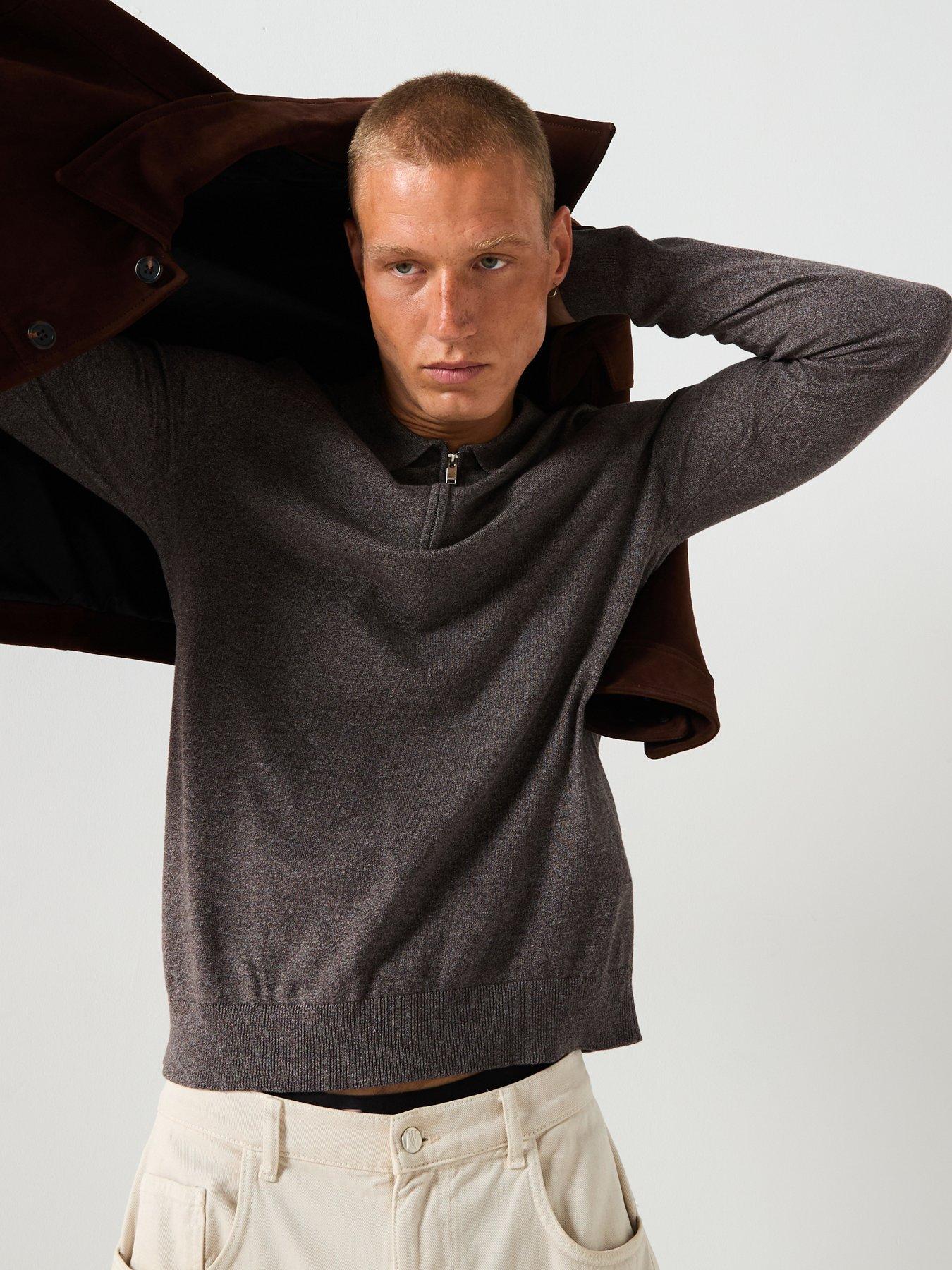 Image 5 of 5 of Selected Selected Berg Long Sleeve Half Zip Knitted Polo Shirt