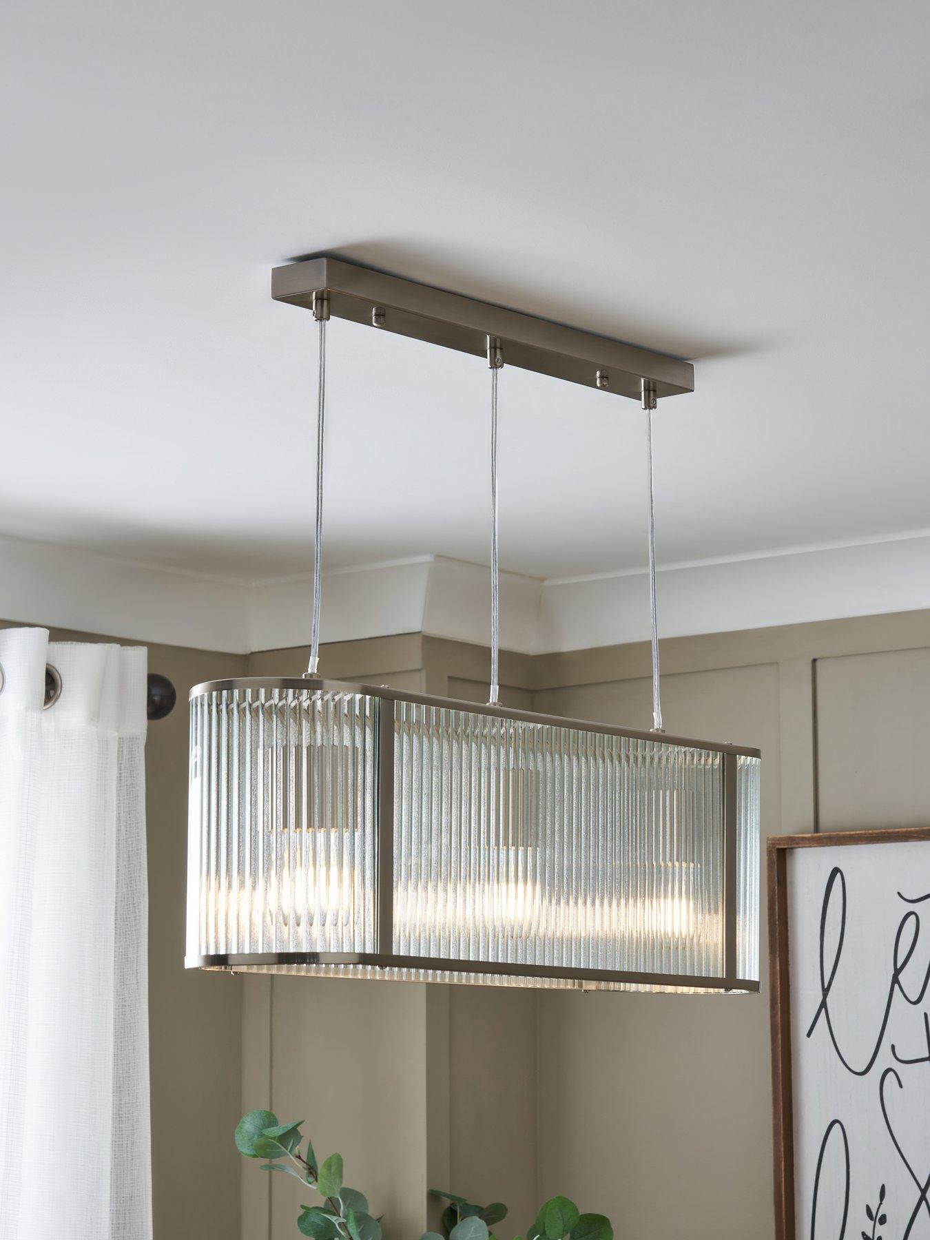 Very Home 3 Light Bar Tiered Pendant With Metal Trim