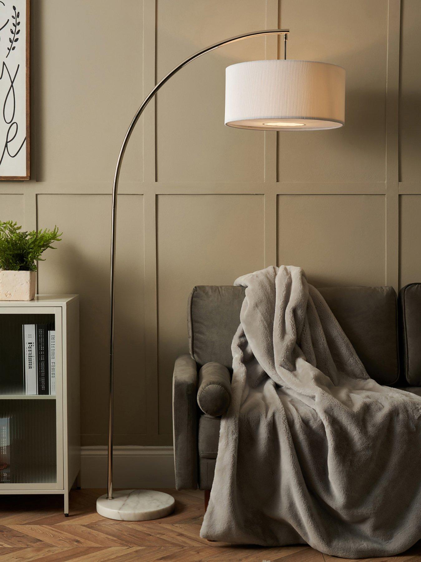 The Very Collection Arc Floor Lamp With Fabric Stretch Shade