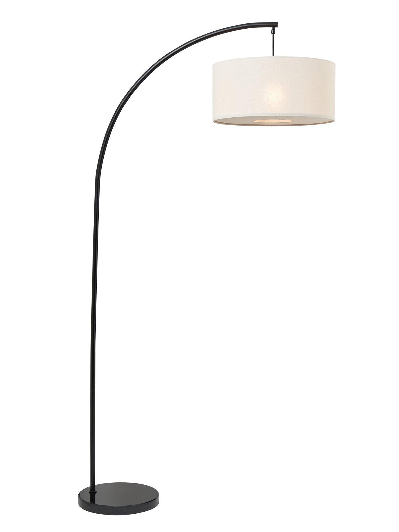 Image 3 of 5 of Very Home Arc Floor Lamp With Fabric Stretch Shade