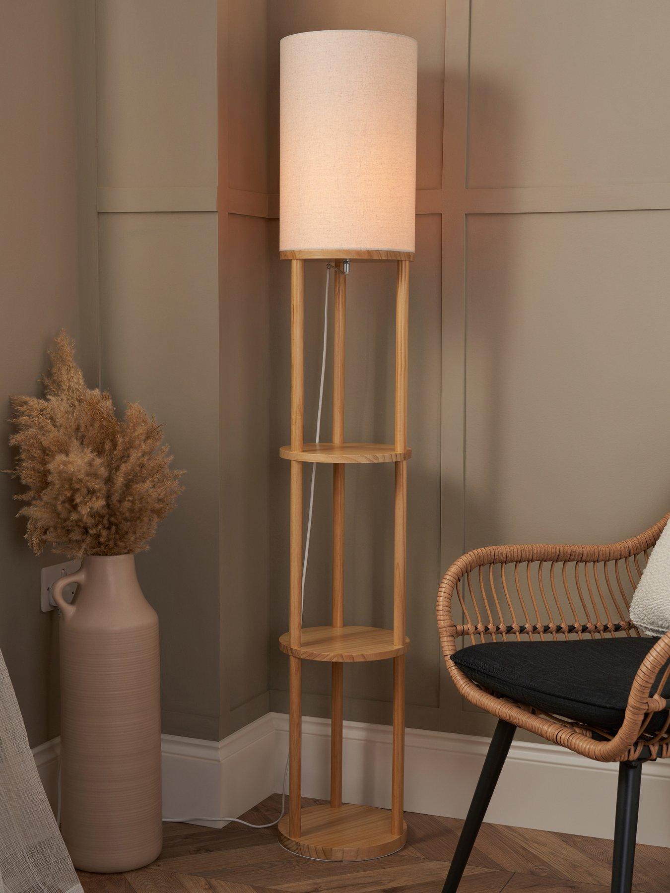 Very Home Shelved Wooden Floor Lamp