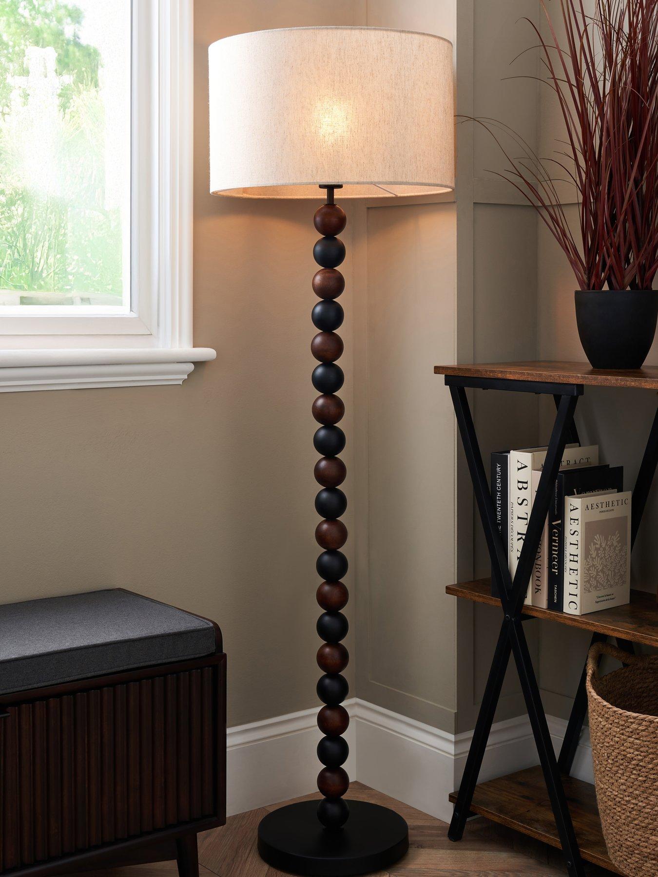 The Very Collection Walnut/black Bobble Floor Lamp