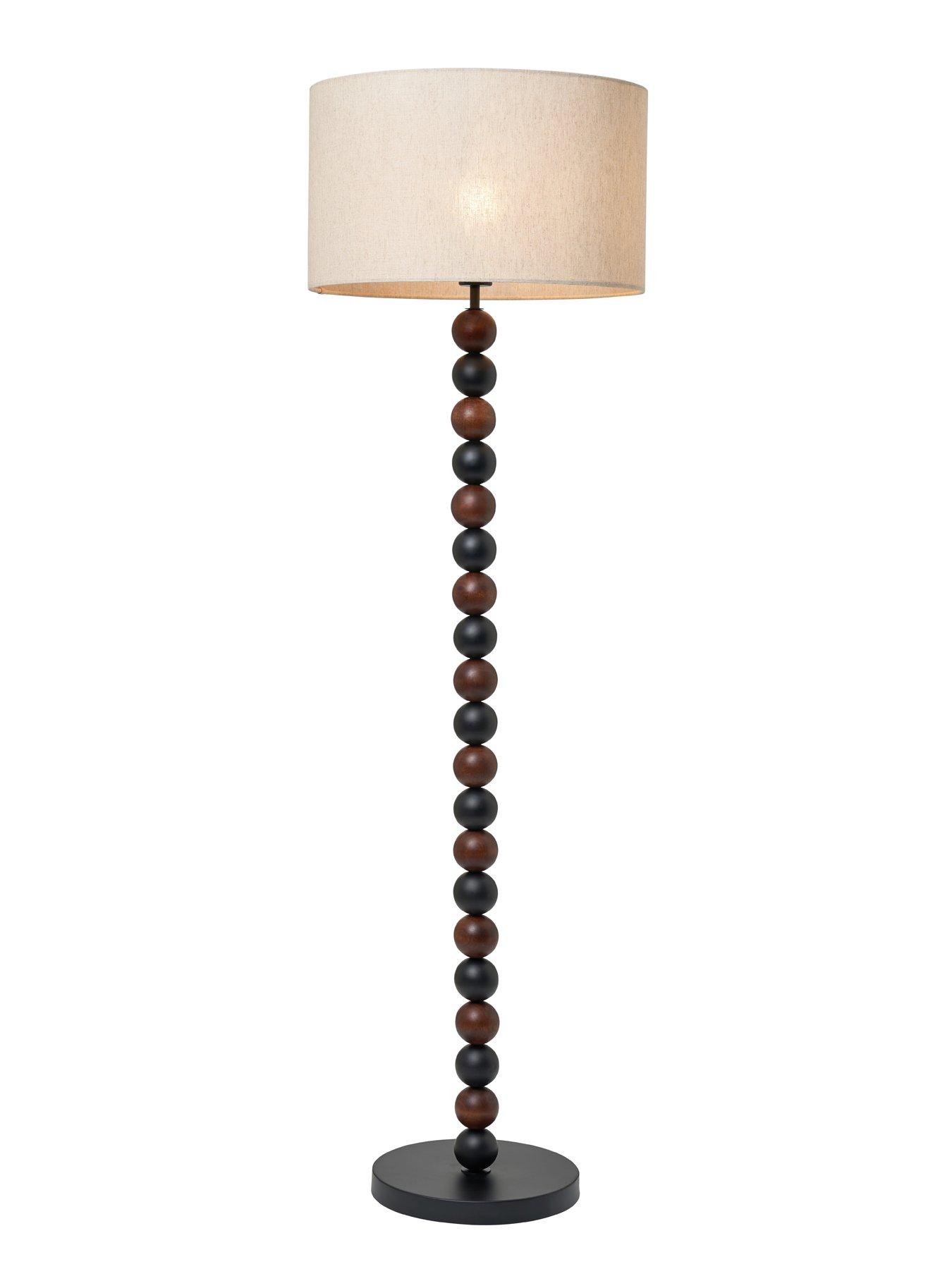 Image 3 of 6 of The Very Collection Walnut/black Bobble Floor Lamp