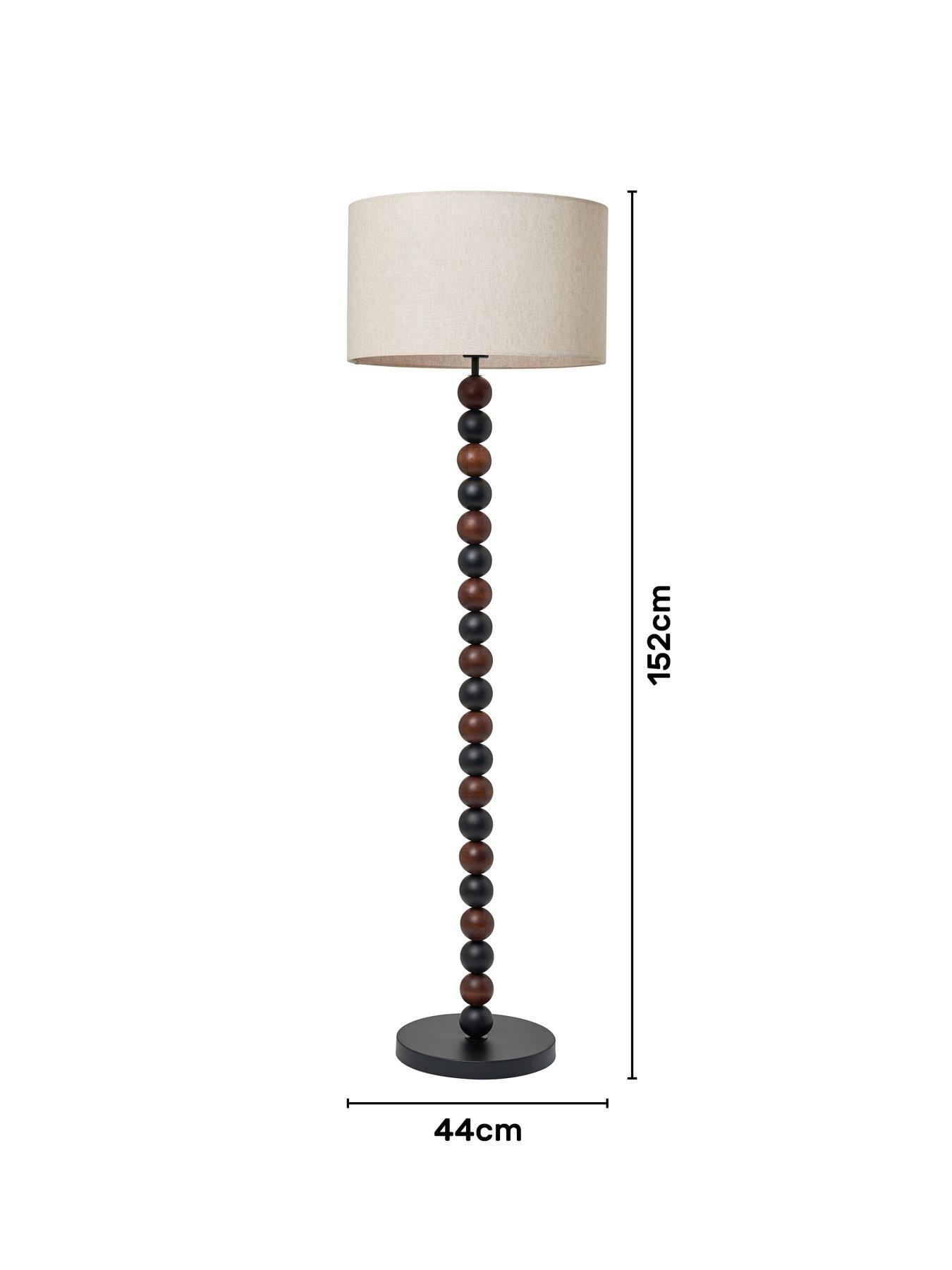 Image 5 of 6 of The Very Collection Walnut/black Bobble Floor Lamp