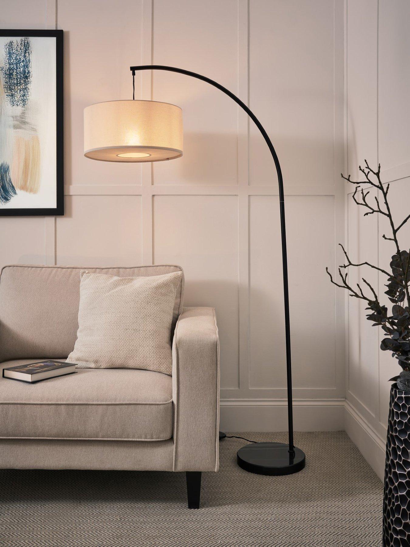 The Very Collection Arc Floor Lamp With Fabric Stretch Shade