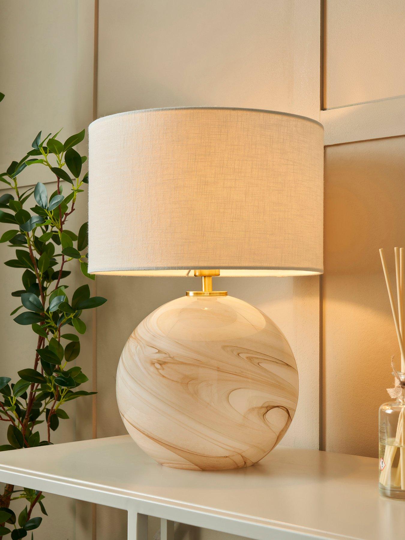 Very Home Swirl Glass Marble Table Lamp