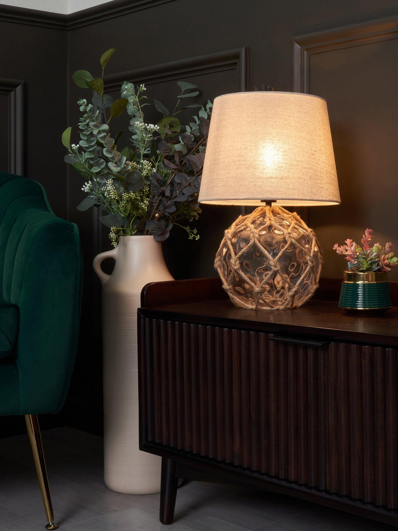 The Very Collection Coastal Rope Glass Table Lamp