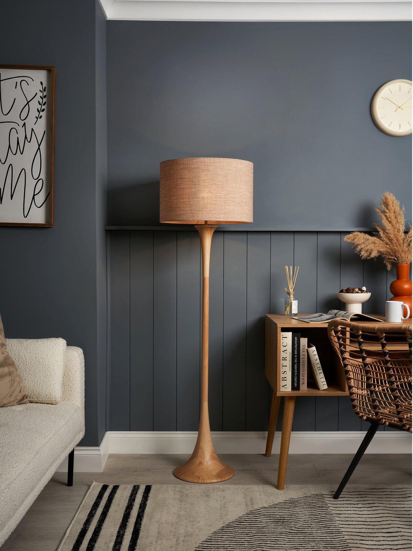 undefined Turned Wooden Base Floor  Lamp
