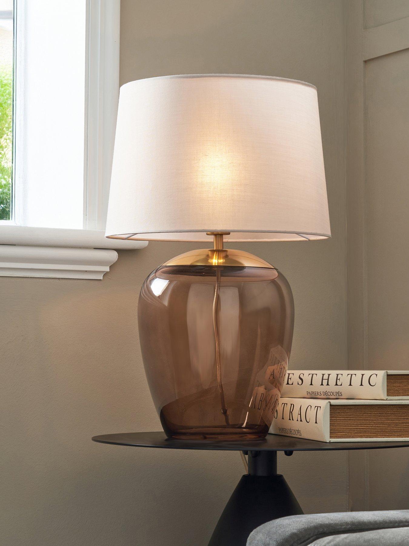 Very Home Smoked Glass Table Lamp
