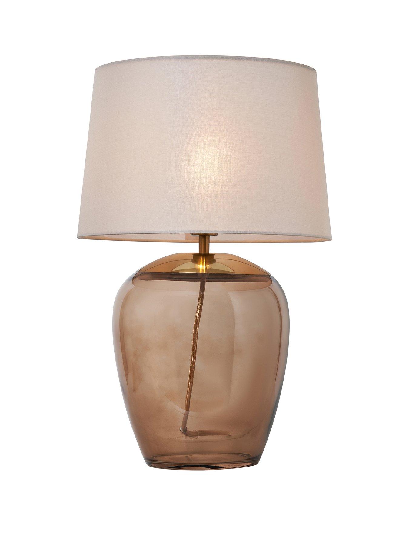 Image 2 of 6 of The Very Collection Smoked Glass Table Lamp