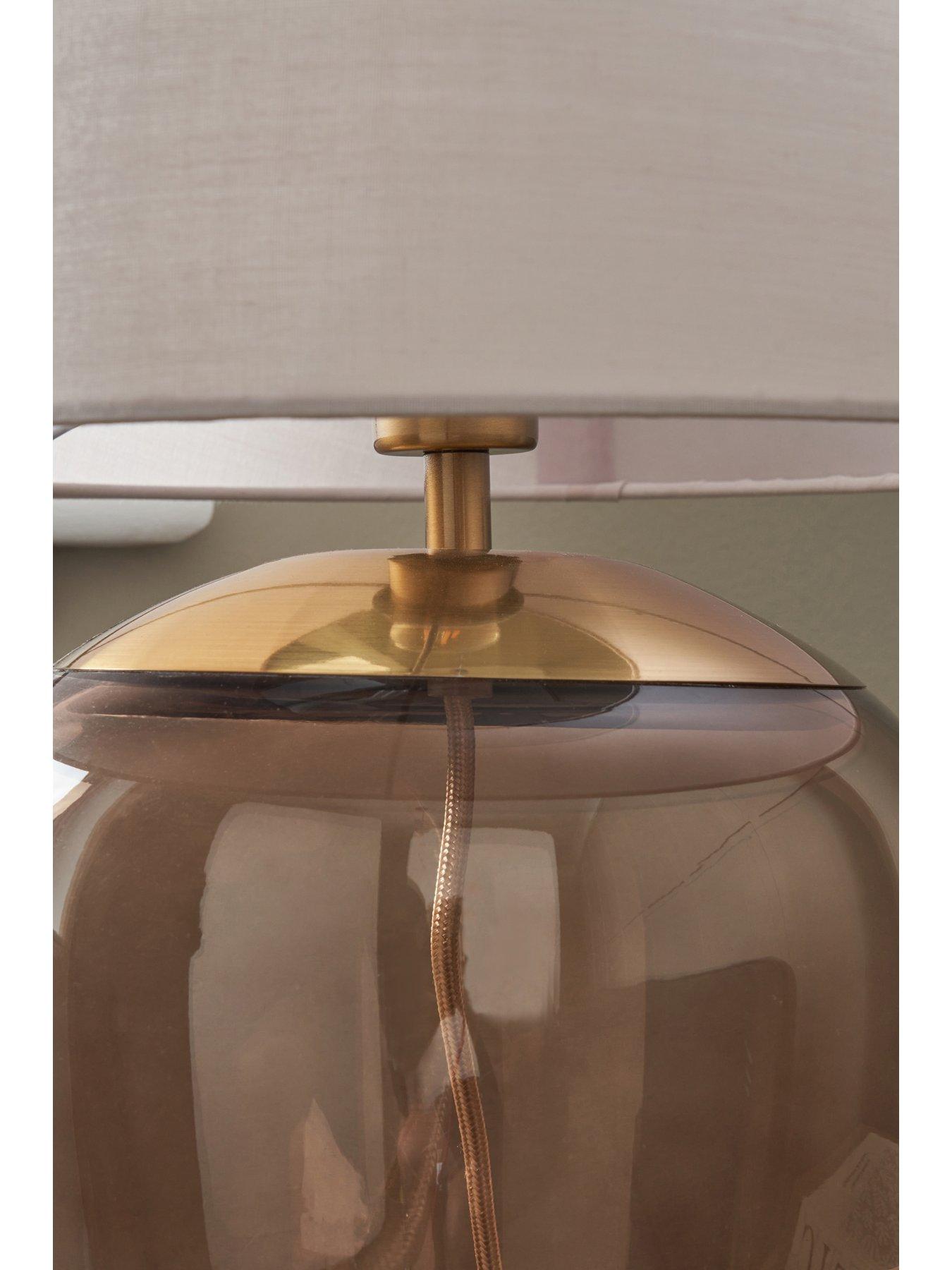 Image 4 of 6 of The Very Collection Smoked Glass Table Lamp