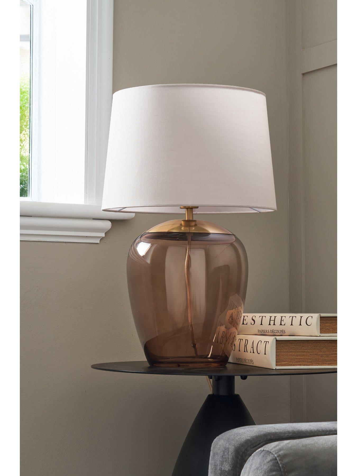 Image 6 of 6 of The Very Collection Smoked Glass Table Lamp