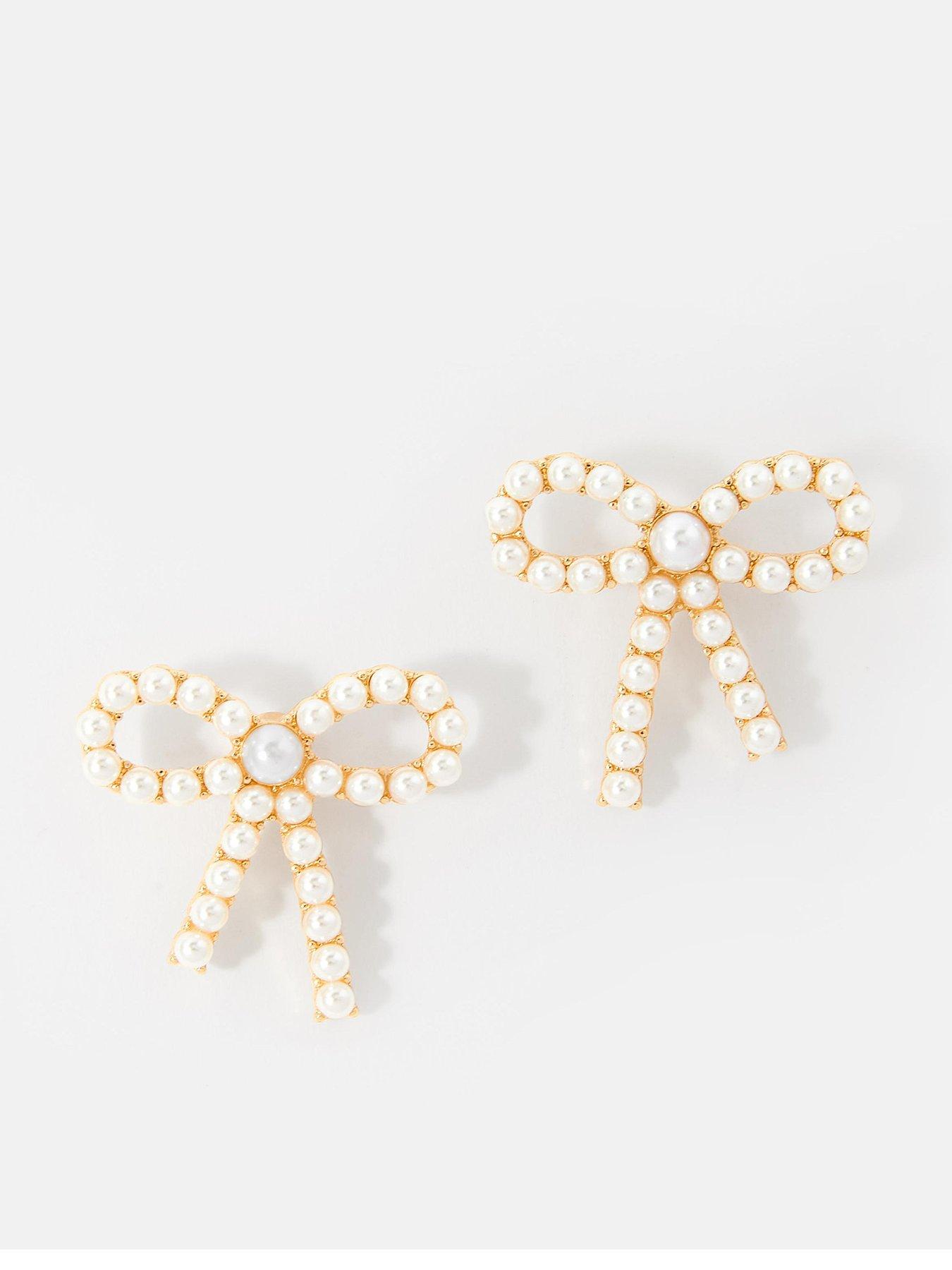 undefined Gold Tone Bow Earrings - Gold