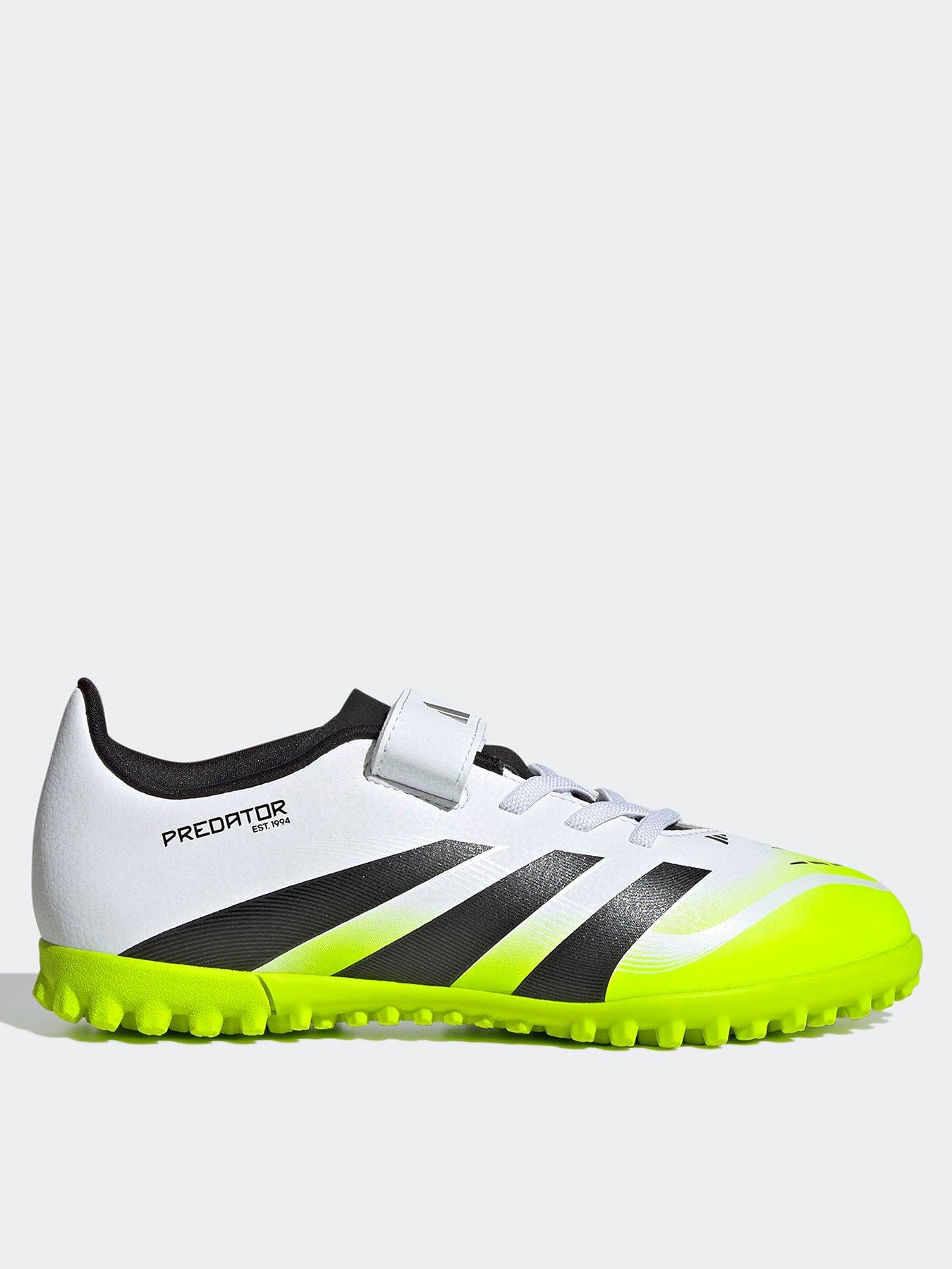 adidas Junior Predator Club Hook  &  Loop Astro Turf Football Boots - White