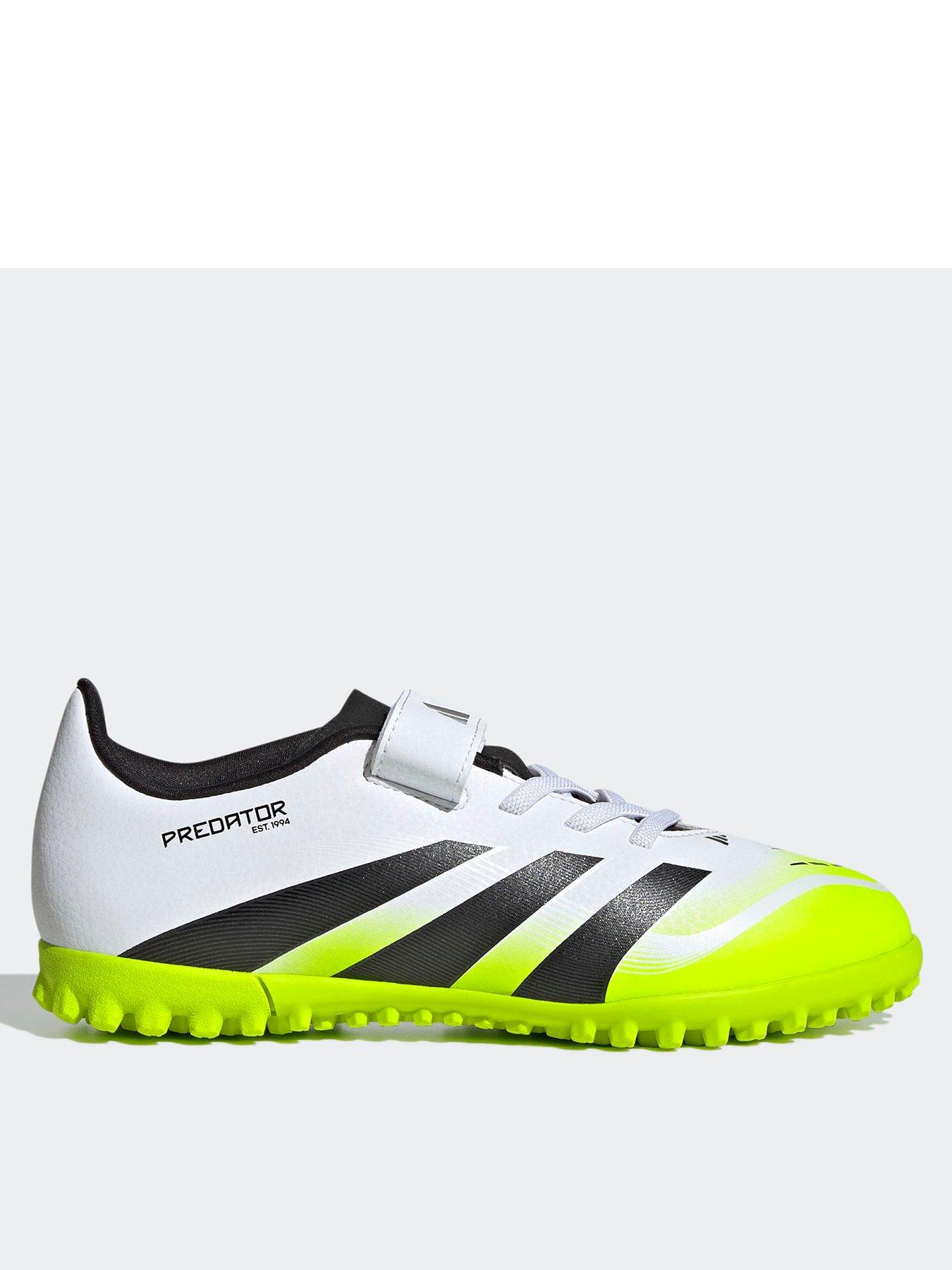undefined Junior Predator Club Hook  &  Loop Astro Turf Football Boots - White