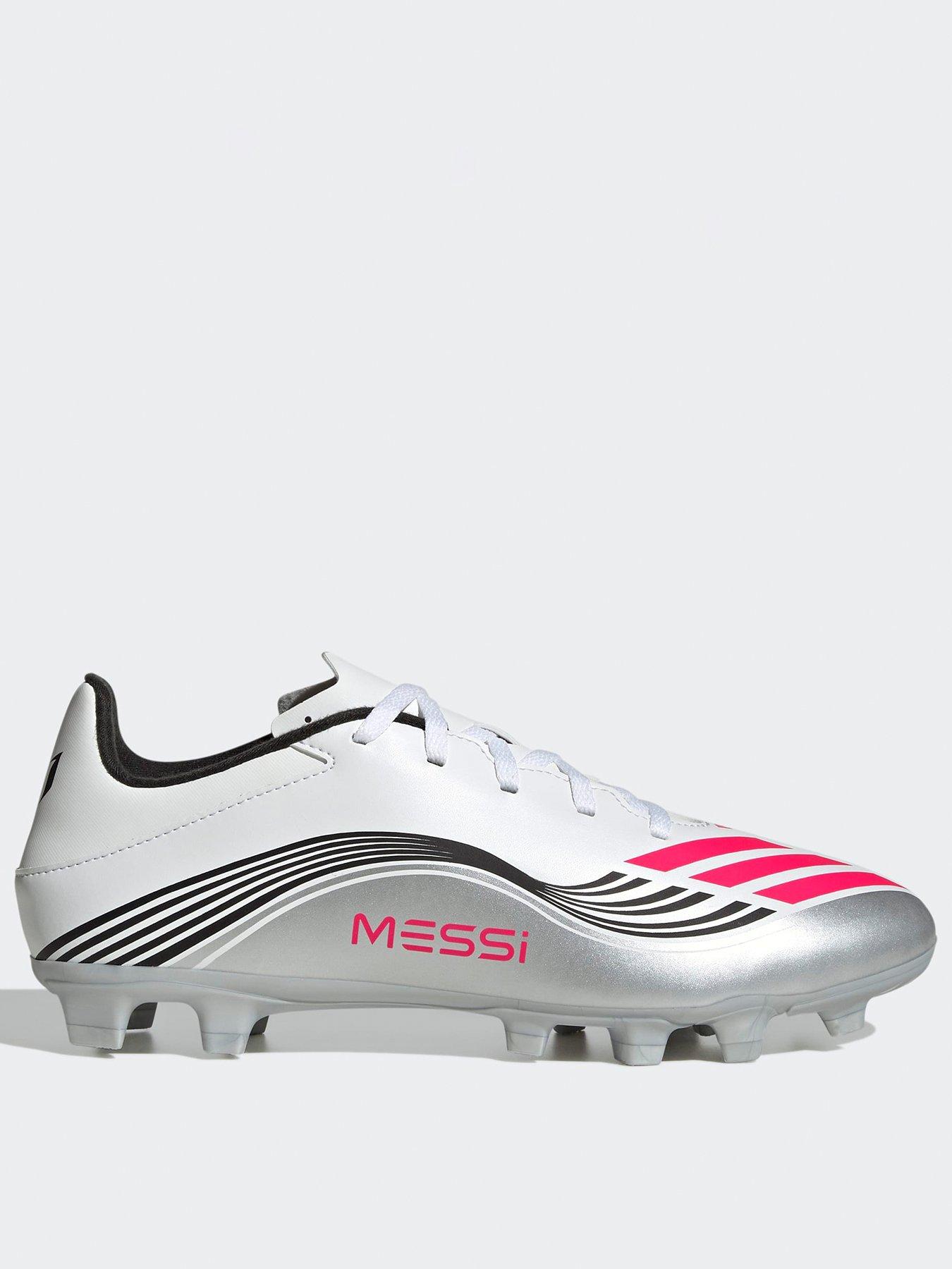 adidas Mens F50 Messi Club Firm Ground Football Boots White Very