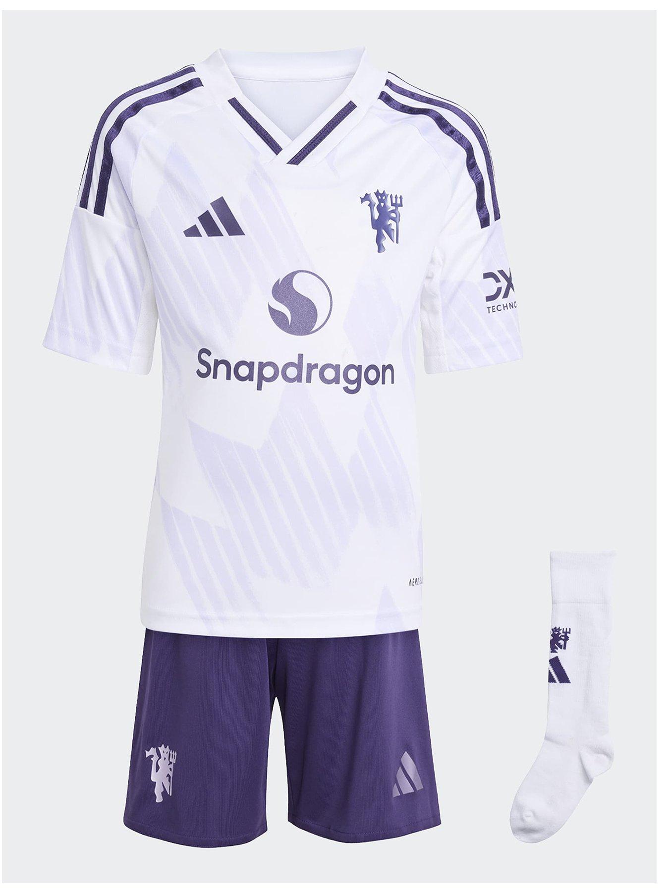 adidas Manchester United 25/26 Away Mini Kit, White, Size 18-24 Months