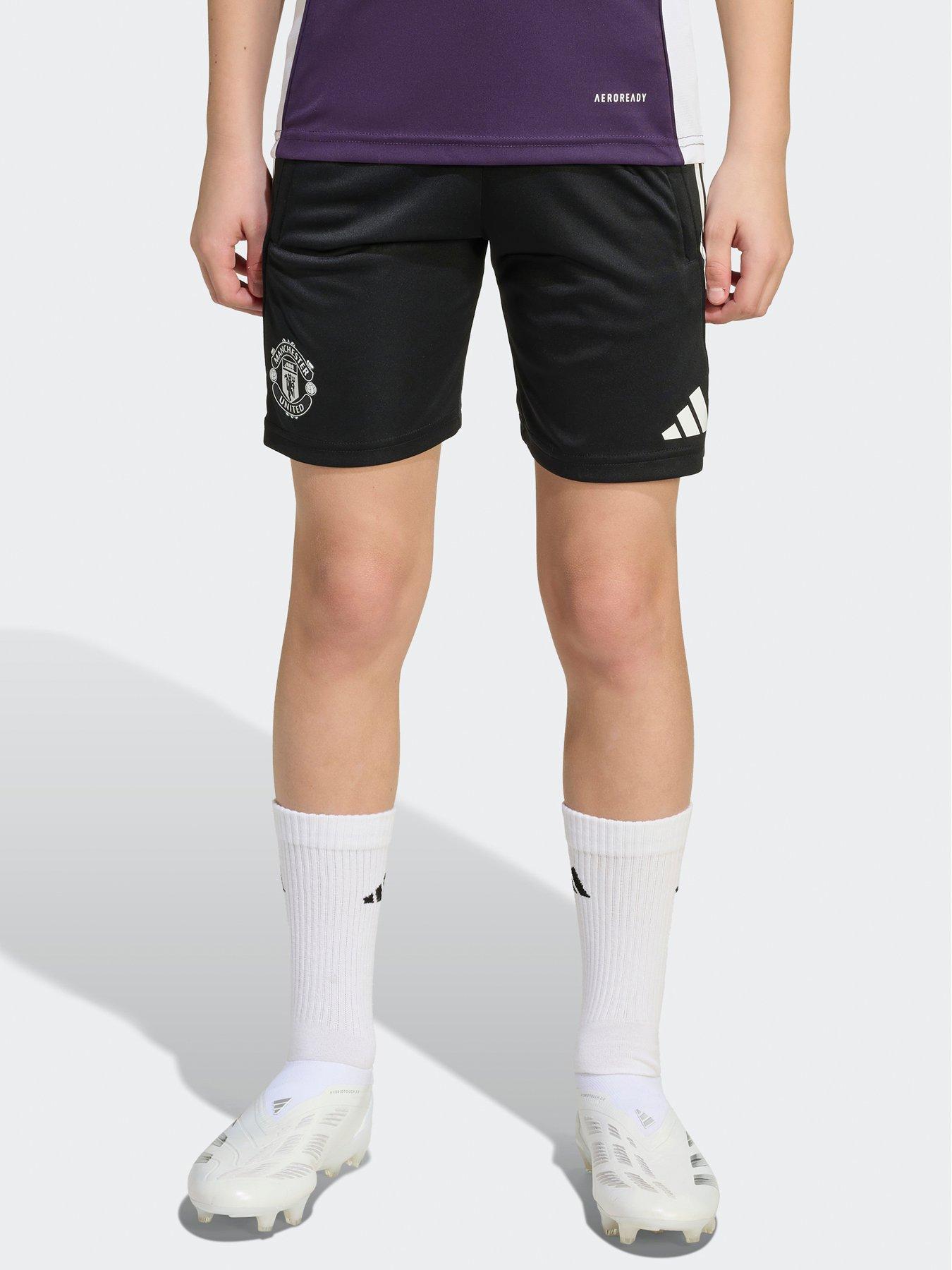 adidas Junior Manchester United Training Shorts, Black, Size 15-16 Years
