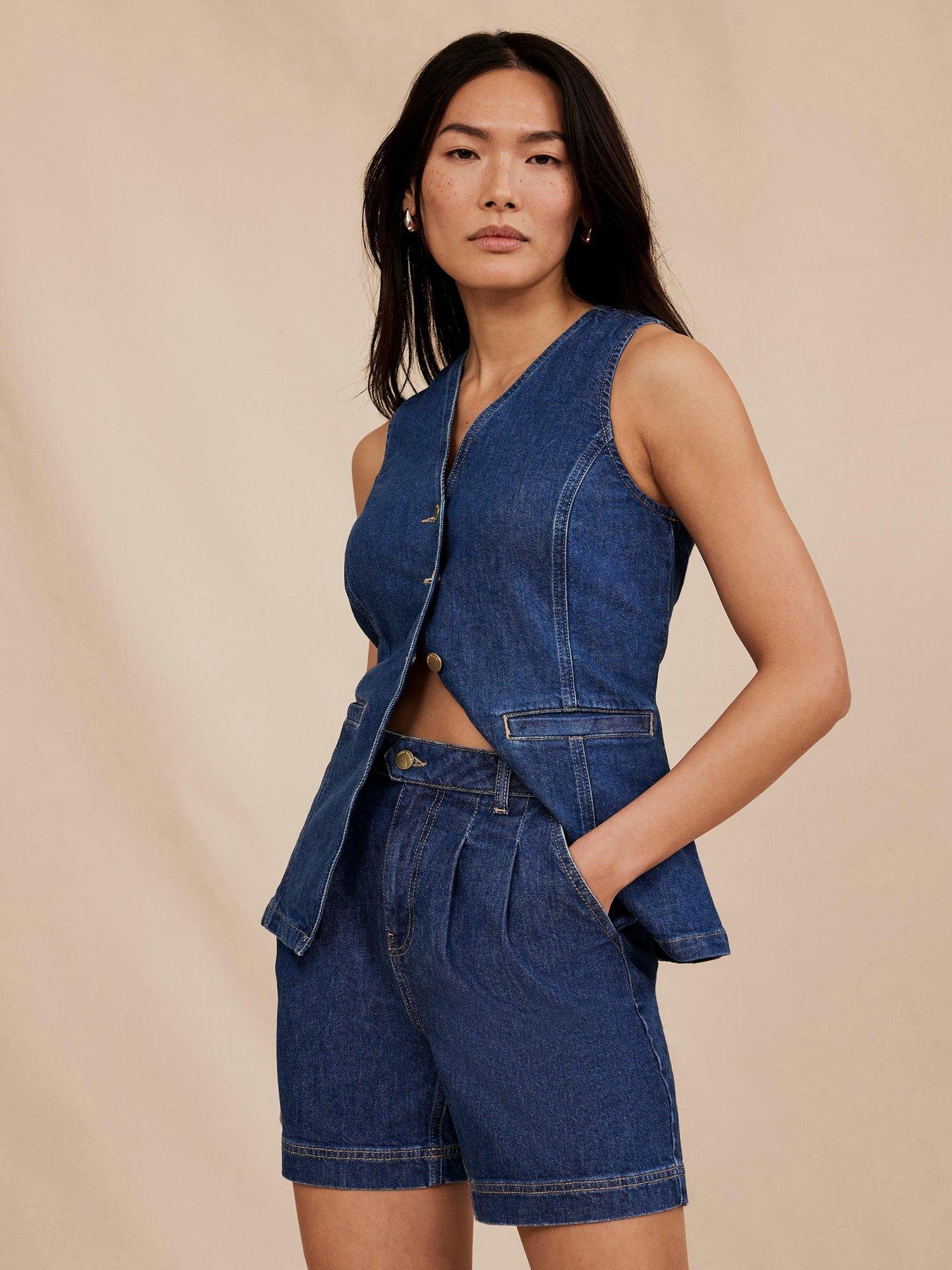 undefined Indigo Pleat Short